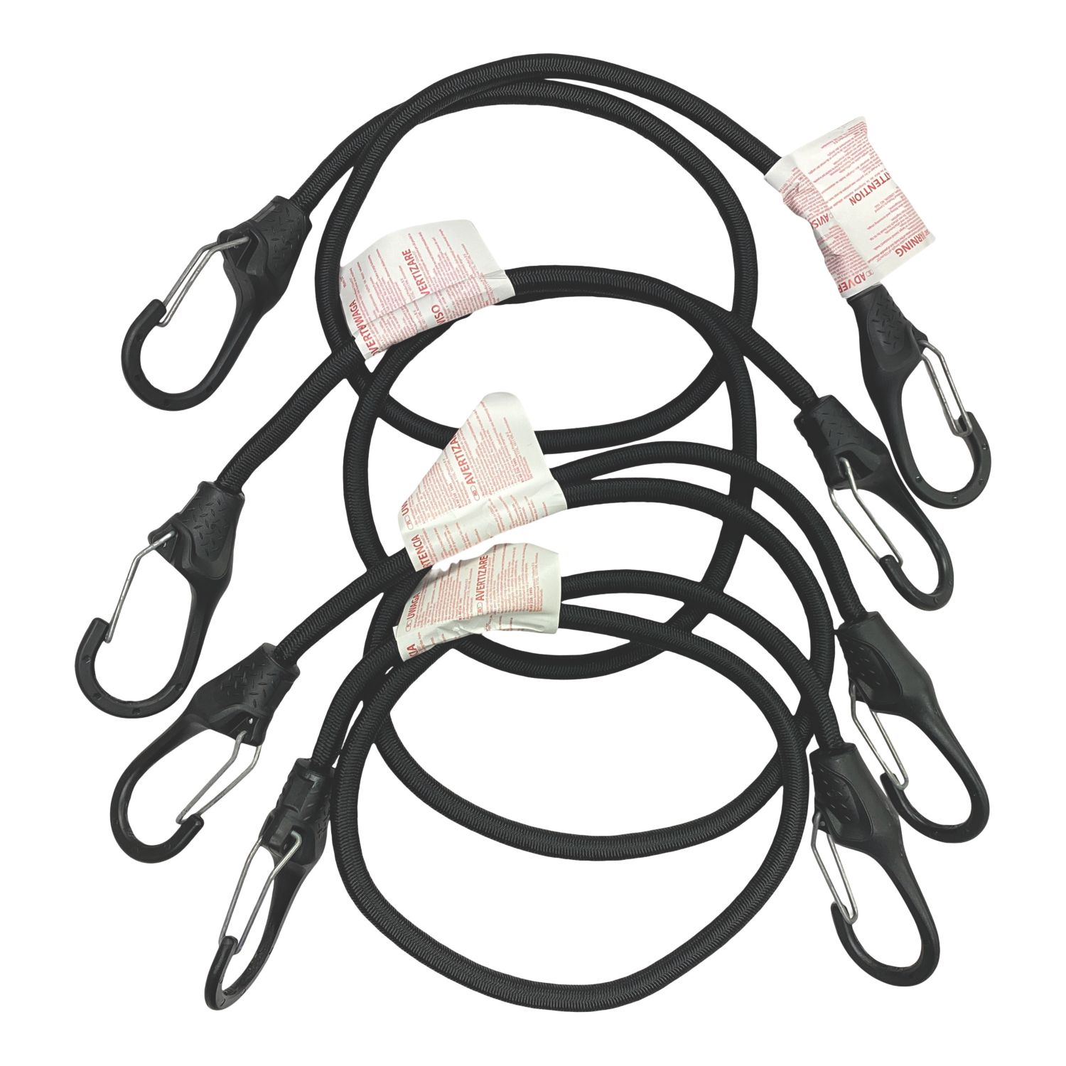 Smith & Locke Carabiner Bungee Cords 900mm x 9mm 4 Pack (344VE)
