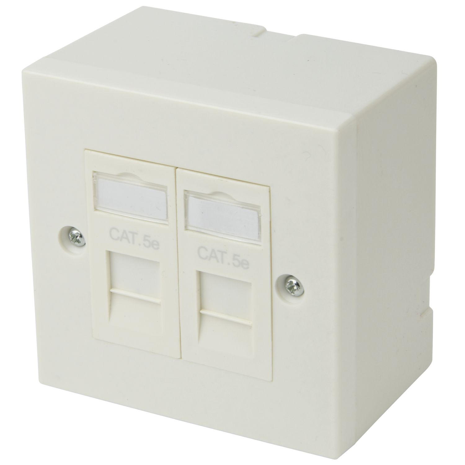 Philex Cat 5e 2 Port RJ45 Ethernet Socket White (34584)