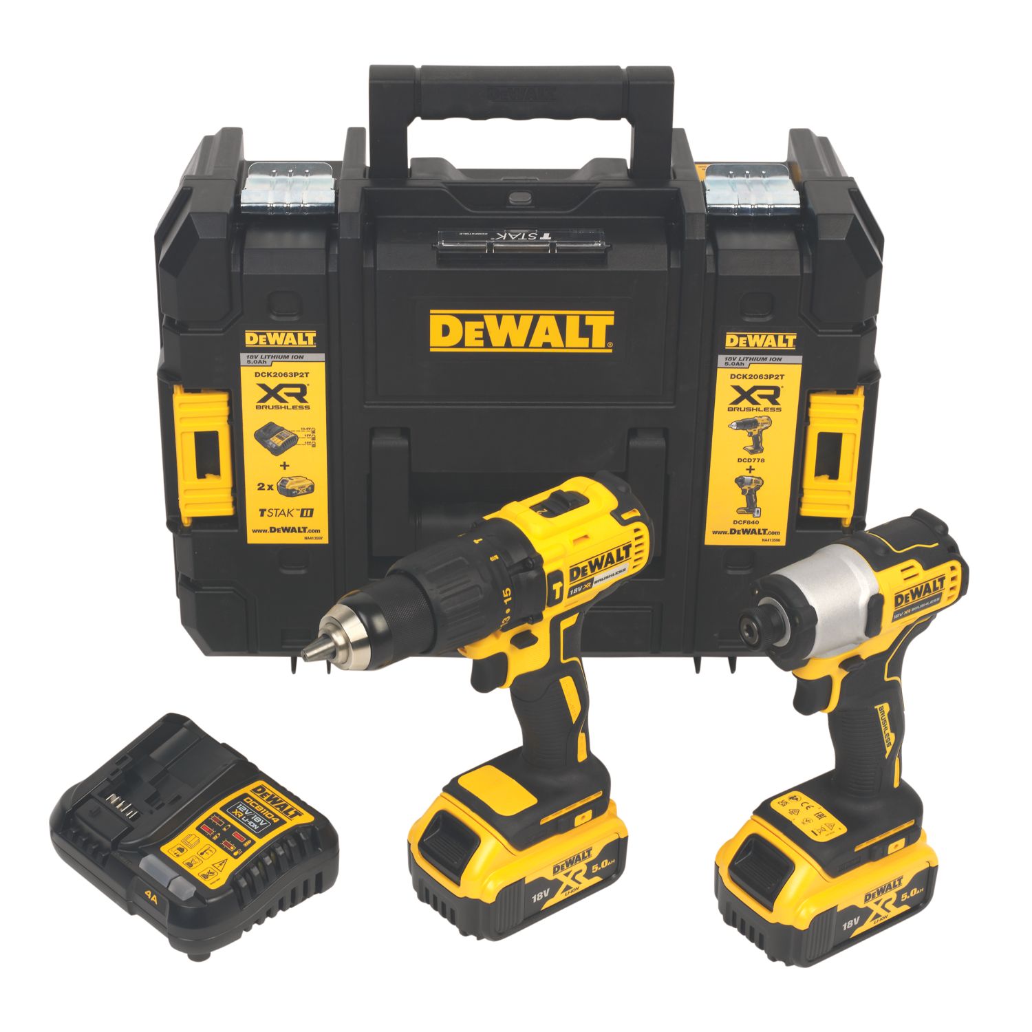 DeWalt DCK2063P2T-SFGB 18V 2 x 5.0Ah Li-Ion XR Brushless Cordless Twin Pack (346PU)
