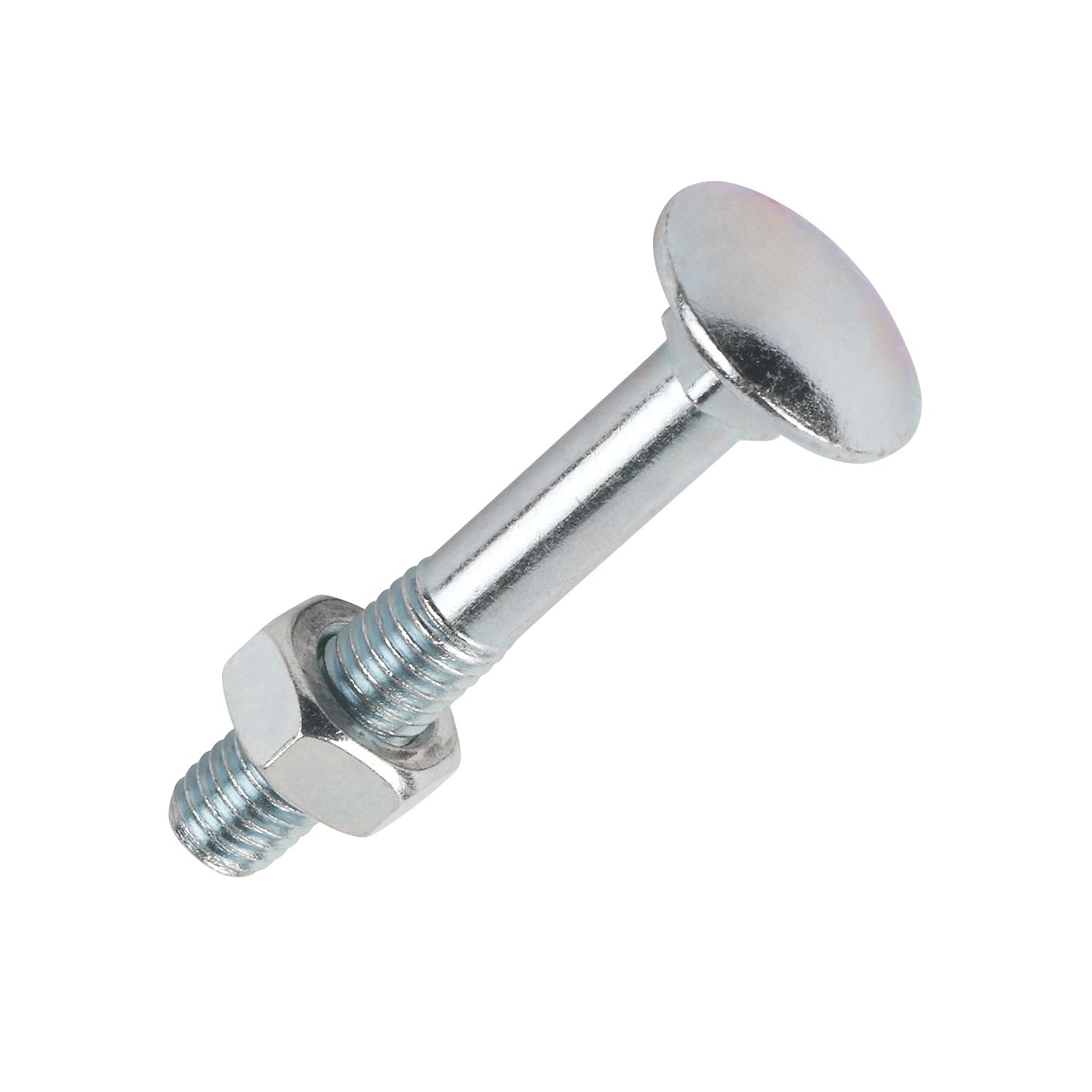 Easyfix General Purpose Threaded Coach Bolts Carbon Steel Bright Zinc-Plated M6 x 65mm 100 Pack (34776)