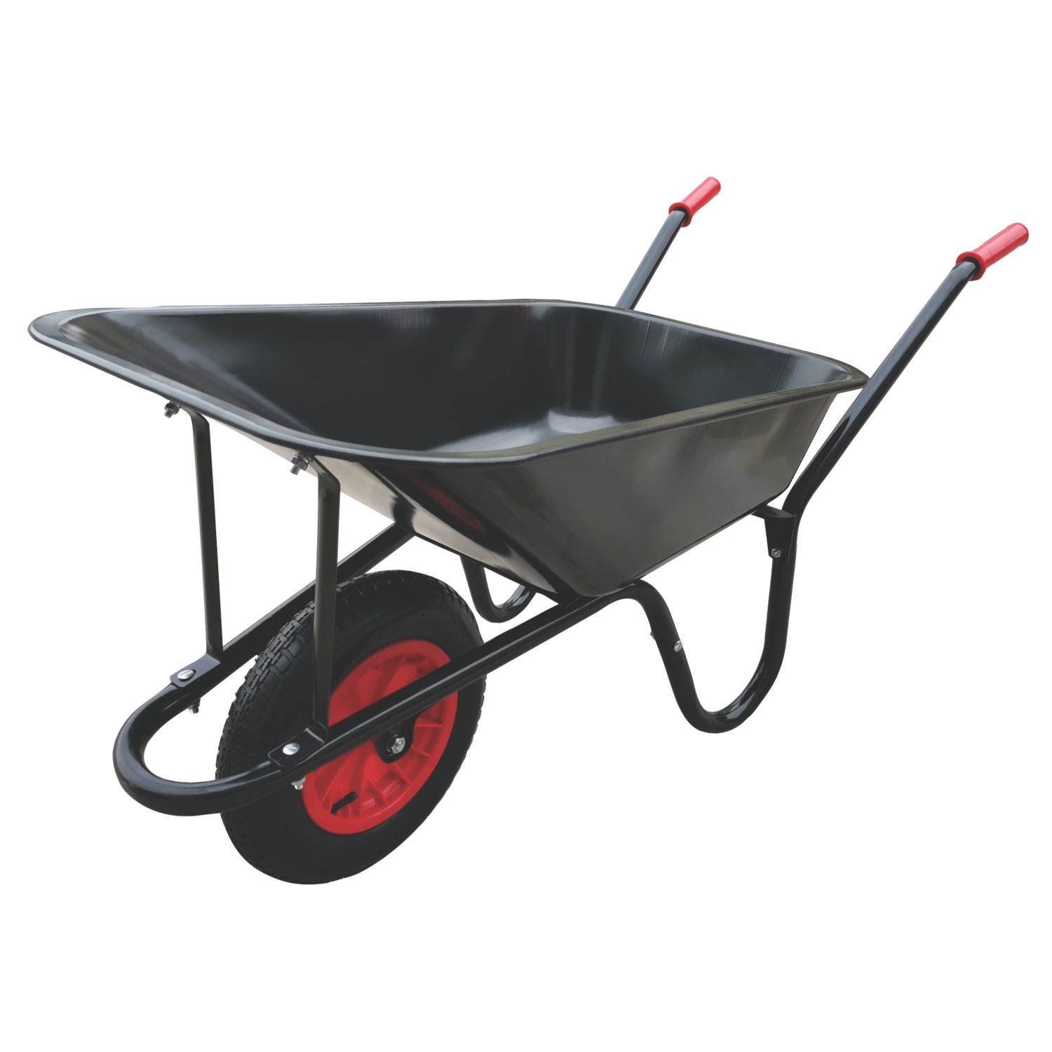 Forge Steel Pneumatic Wheels Wheelbarrow Black 85Ltr (347PT)