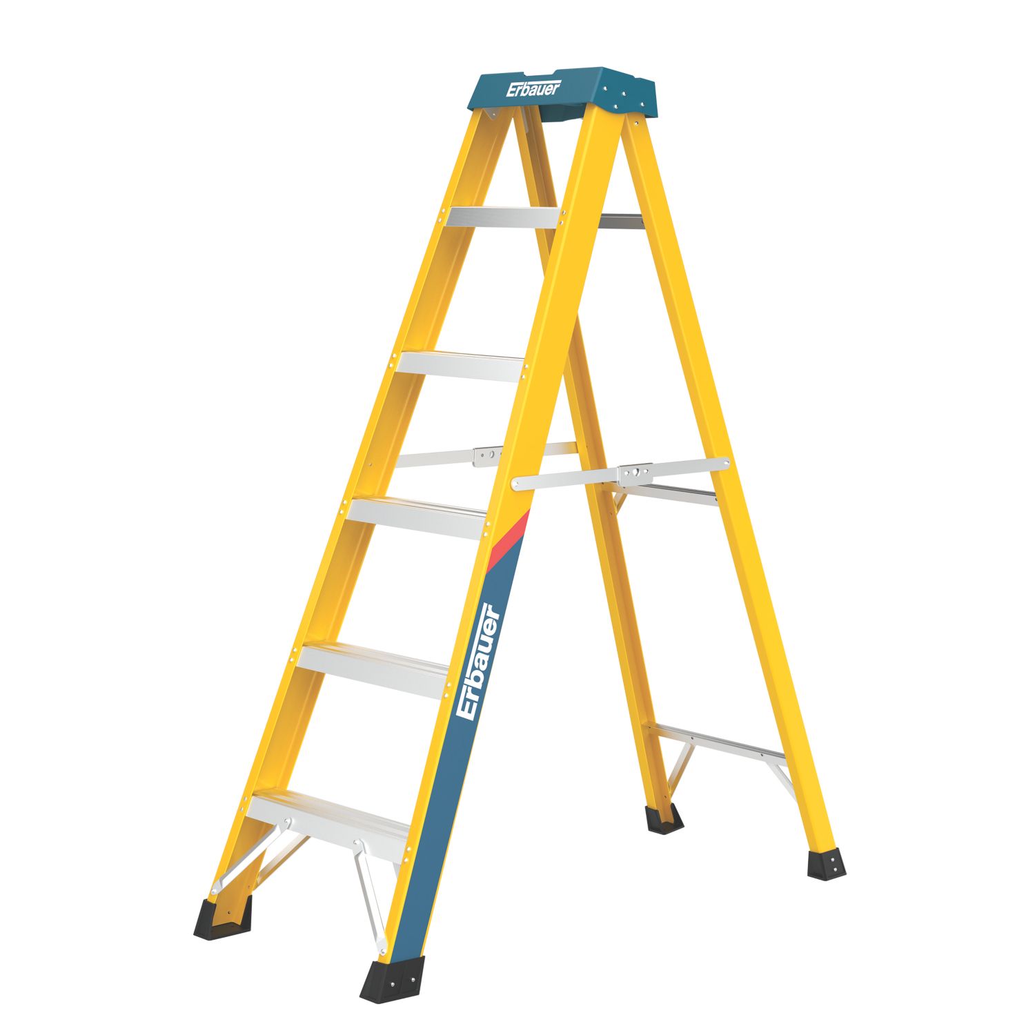 Erbauer Fibreglass 1.62m 6 Step Swingback A Frame Step Ladder (347RA)