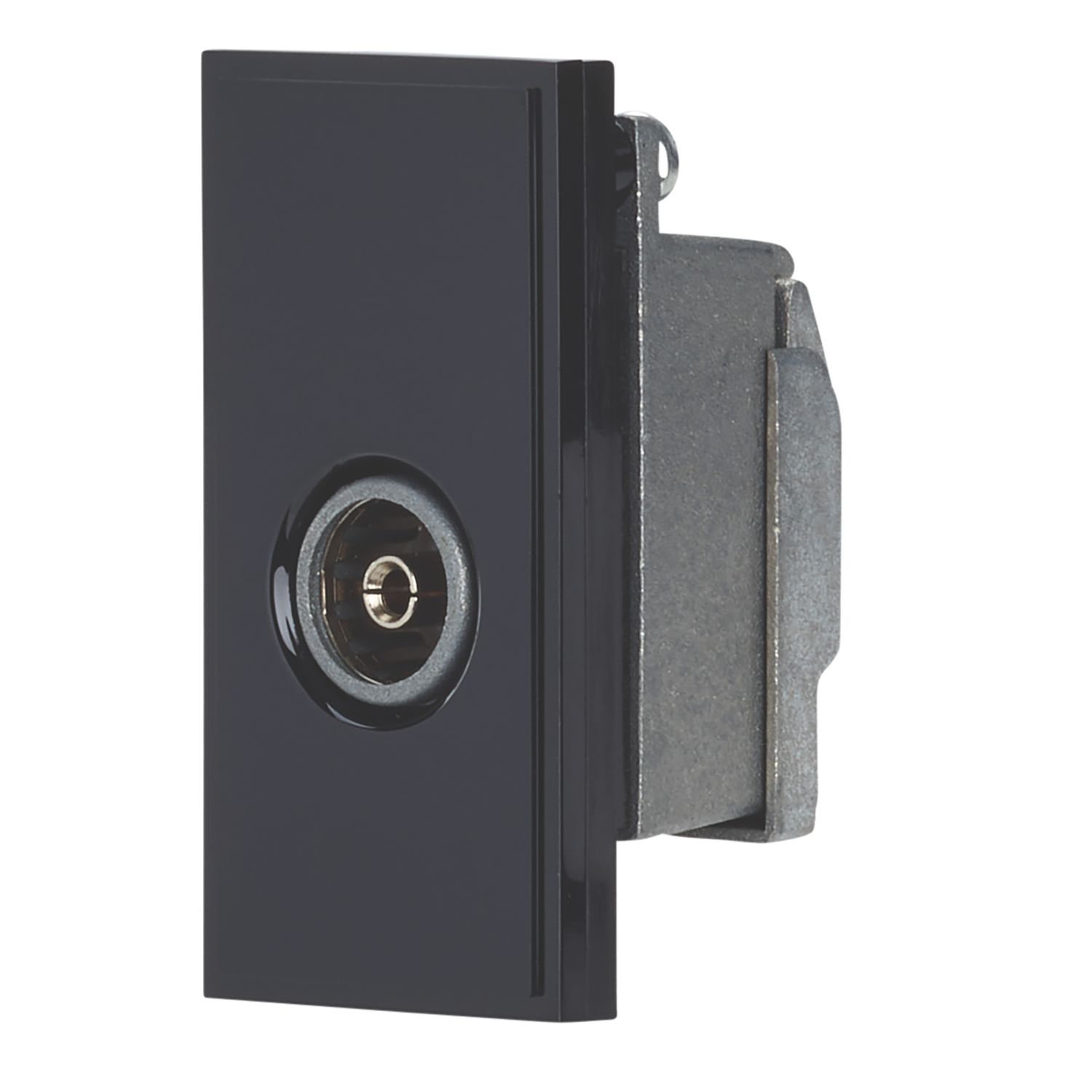 Contactum Media Modular Female Coaxial TV Socket Black (347RR)