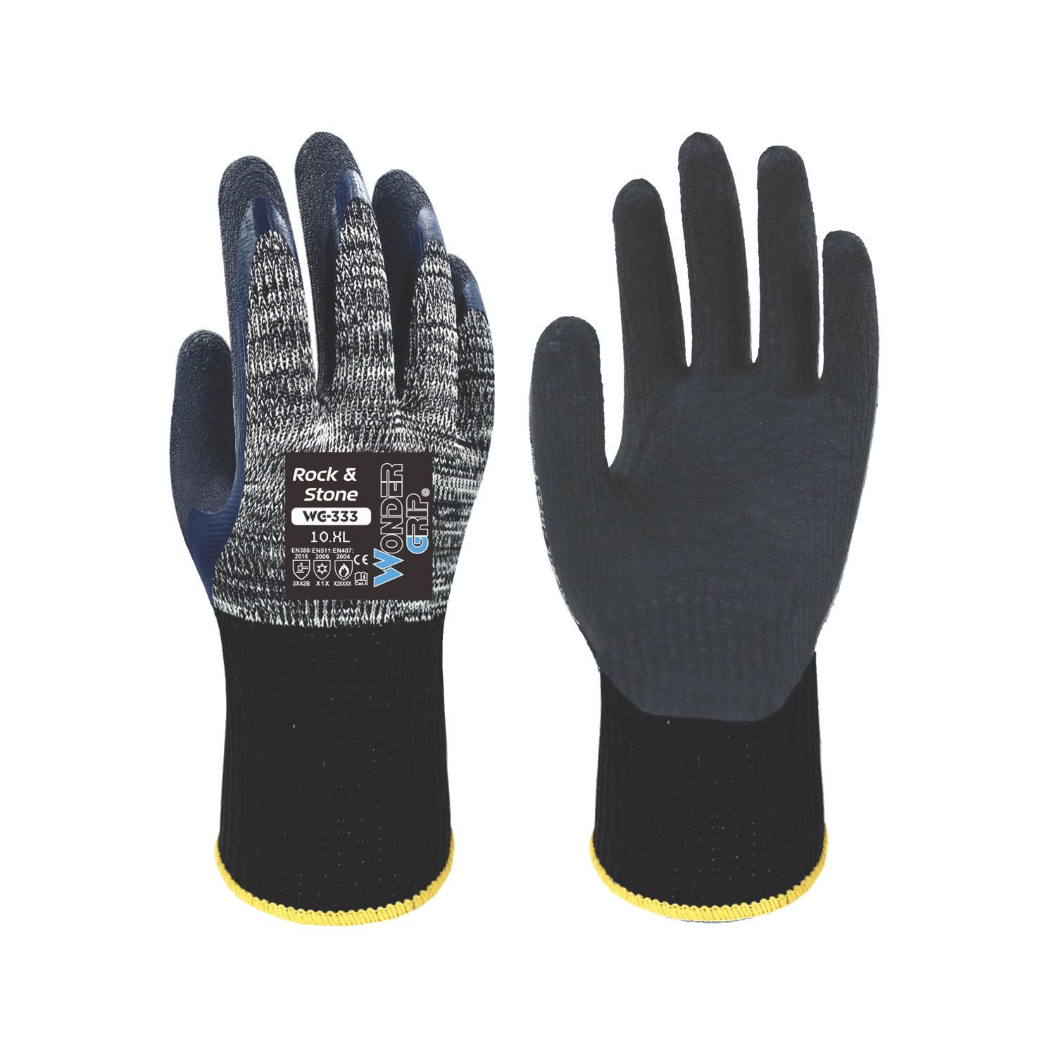 Wonder Grip WG-333 Rock & Stone General Handling Gloves Grey X Large (348VJ)