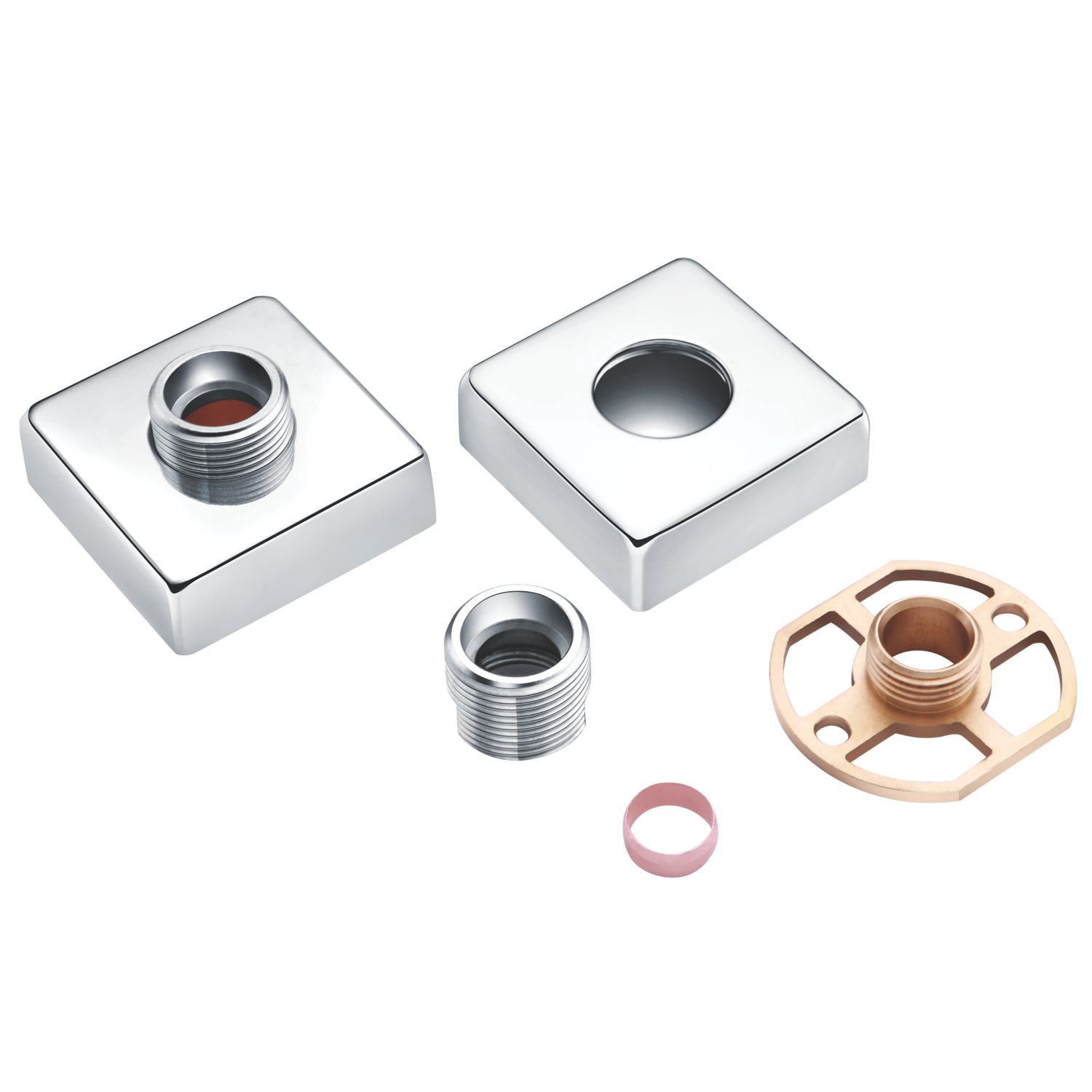 Highlife Bathrooms Square Shower Brackets Chrome (349HL)