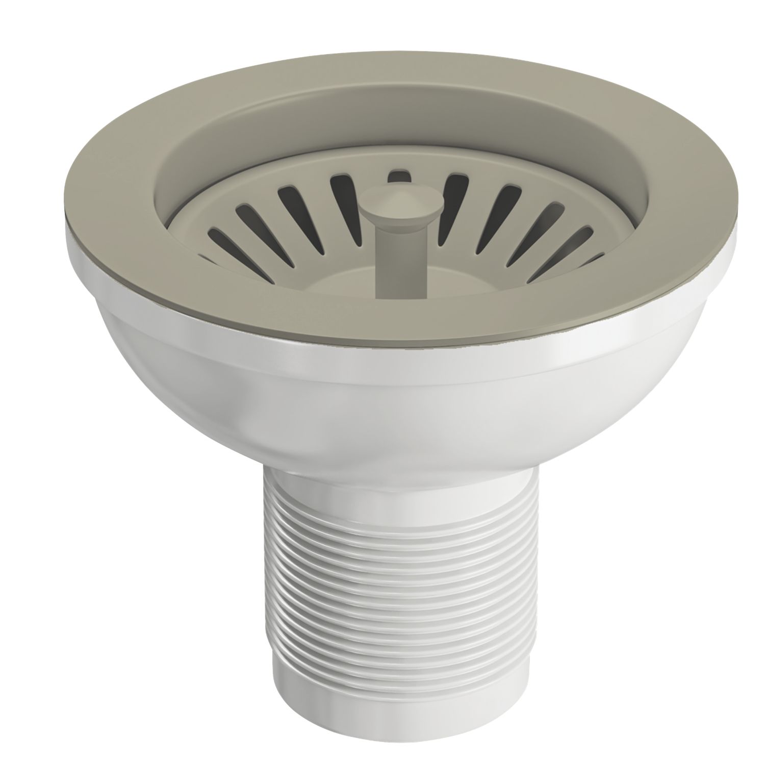 ETAL Sink Strainer Waste without Overflow Brushed Steel 90mm (349JL)