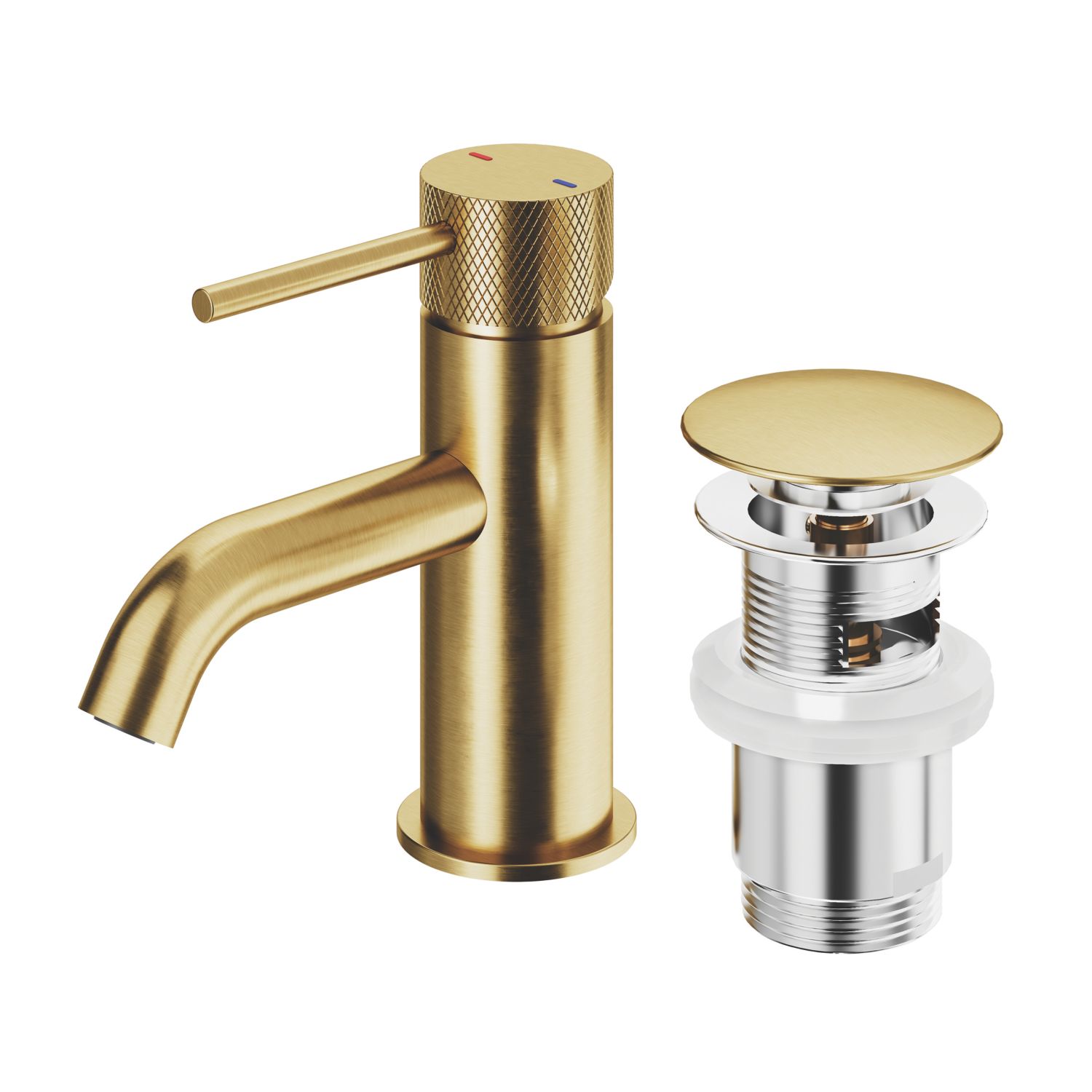 Swirl Melba Gold 143mm Cloakroom Lever Mono Basin Mixer Tap With Clicker Waste (349TR)