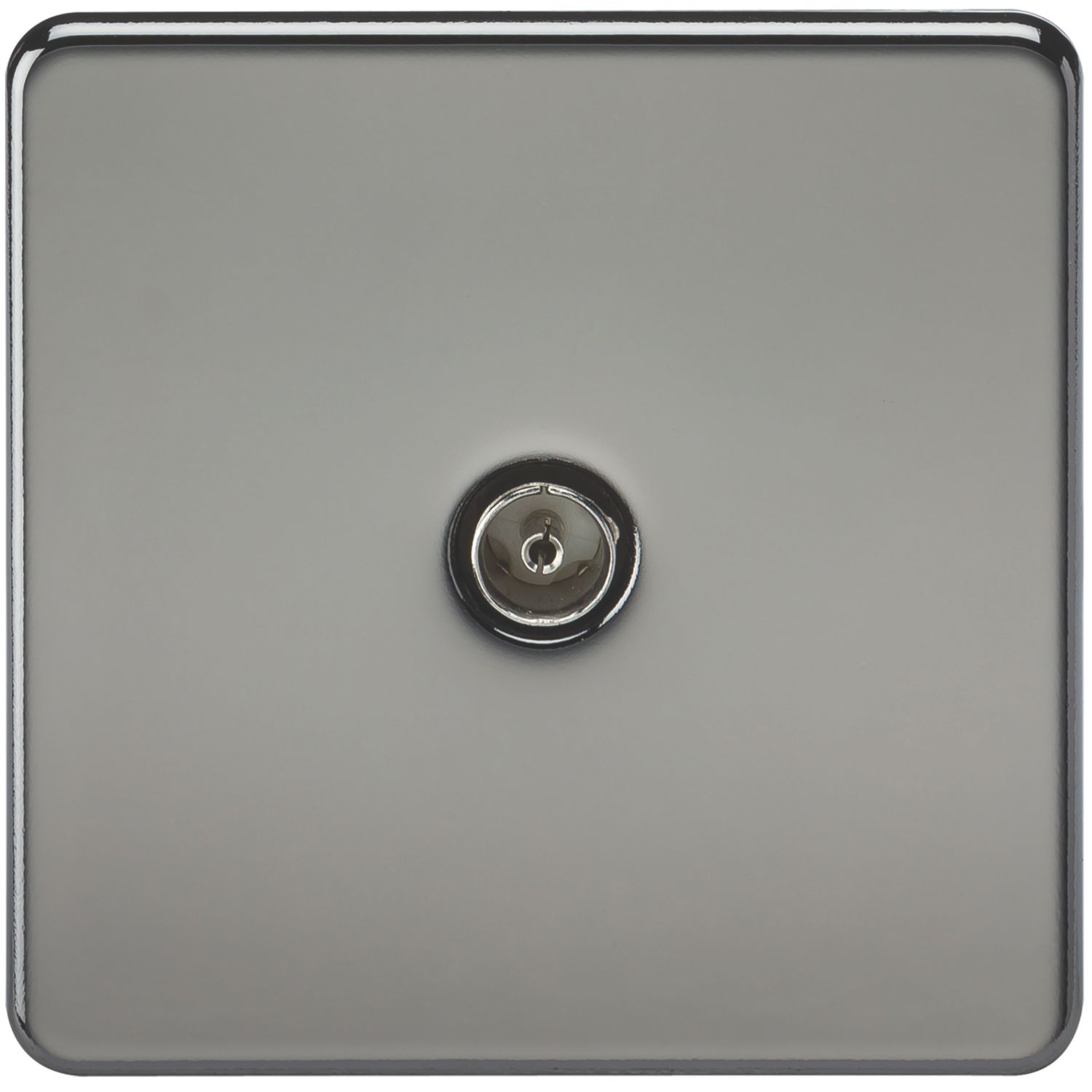 Knightsbridge 1-Gang Coaxial TV Socket Black Nickel (350TY)