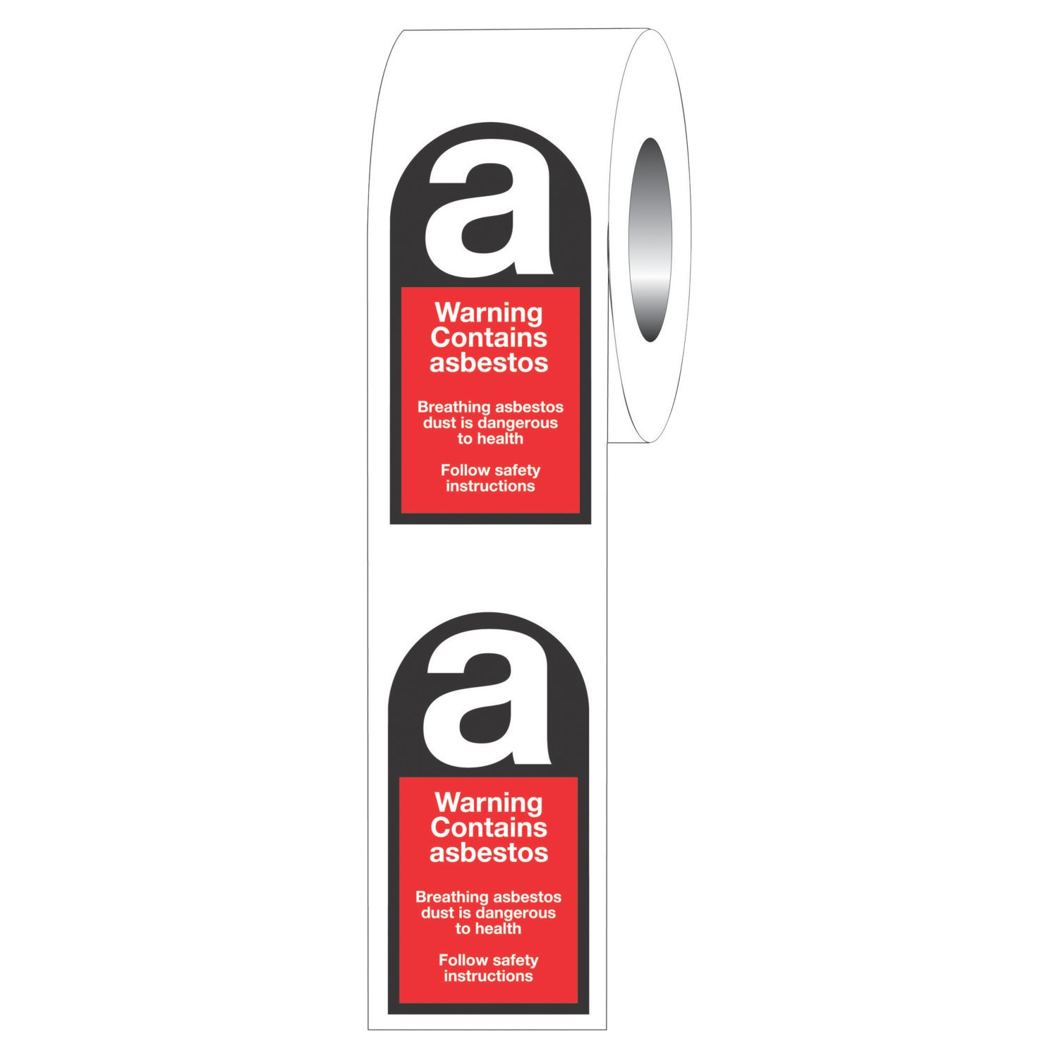 "Warning Contains Asbestos" Adhesive Labels 52mm x 26mm (35128)