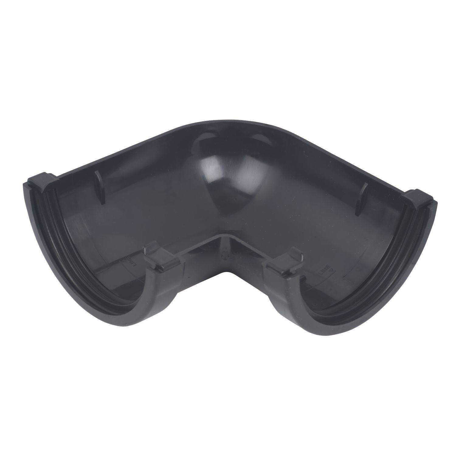 FloPlast MiniFlo uPVC 90° Half Round Gutter Angle Black 76mm (35314)