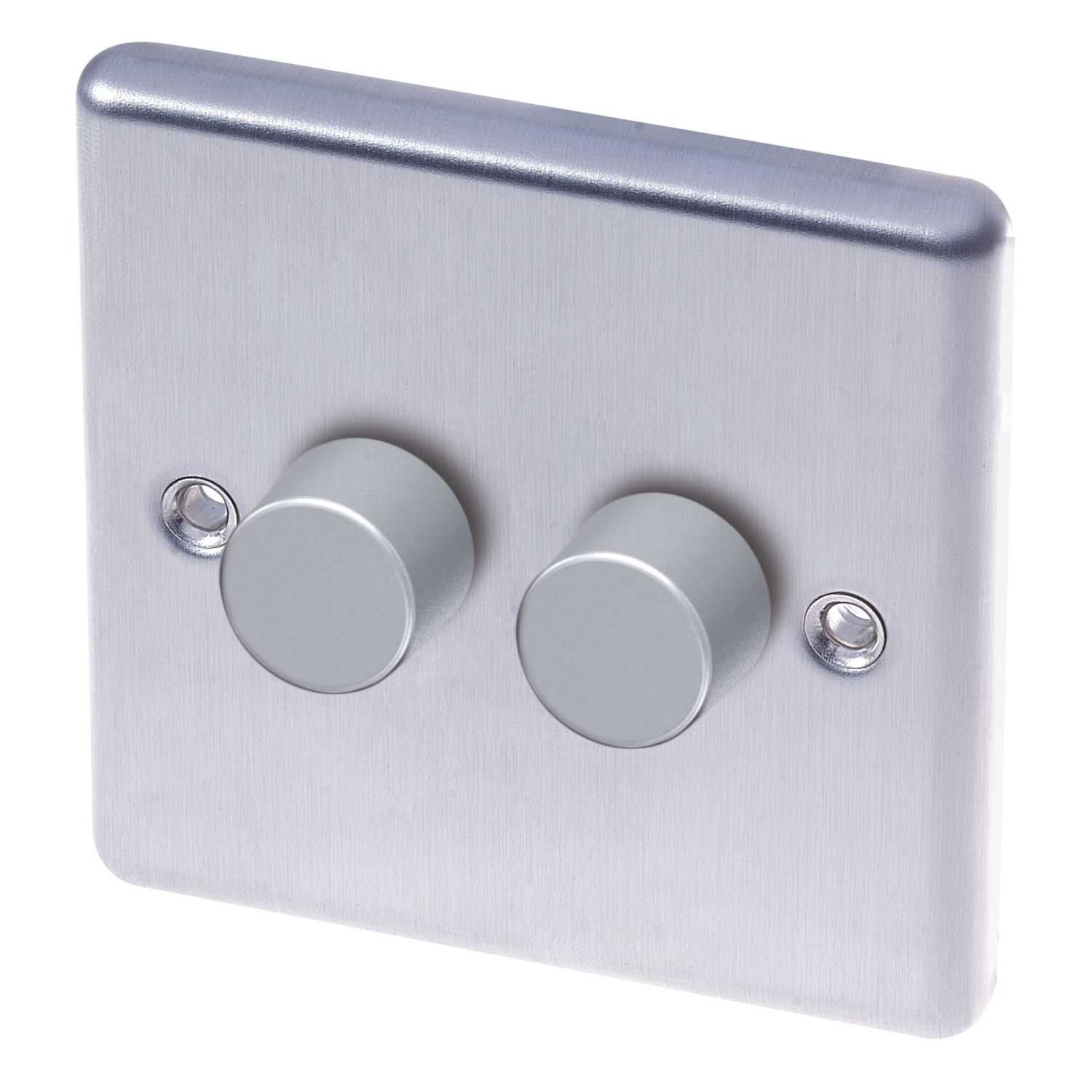 LAP 2-Gang 2-Way LED Dimmer Switch Brushed Stainless Steel (35421)