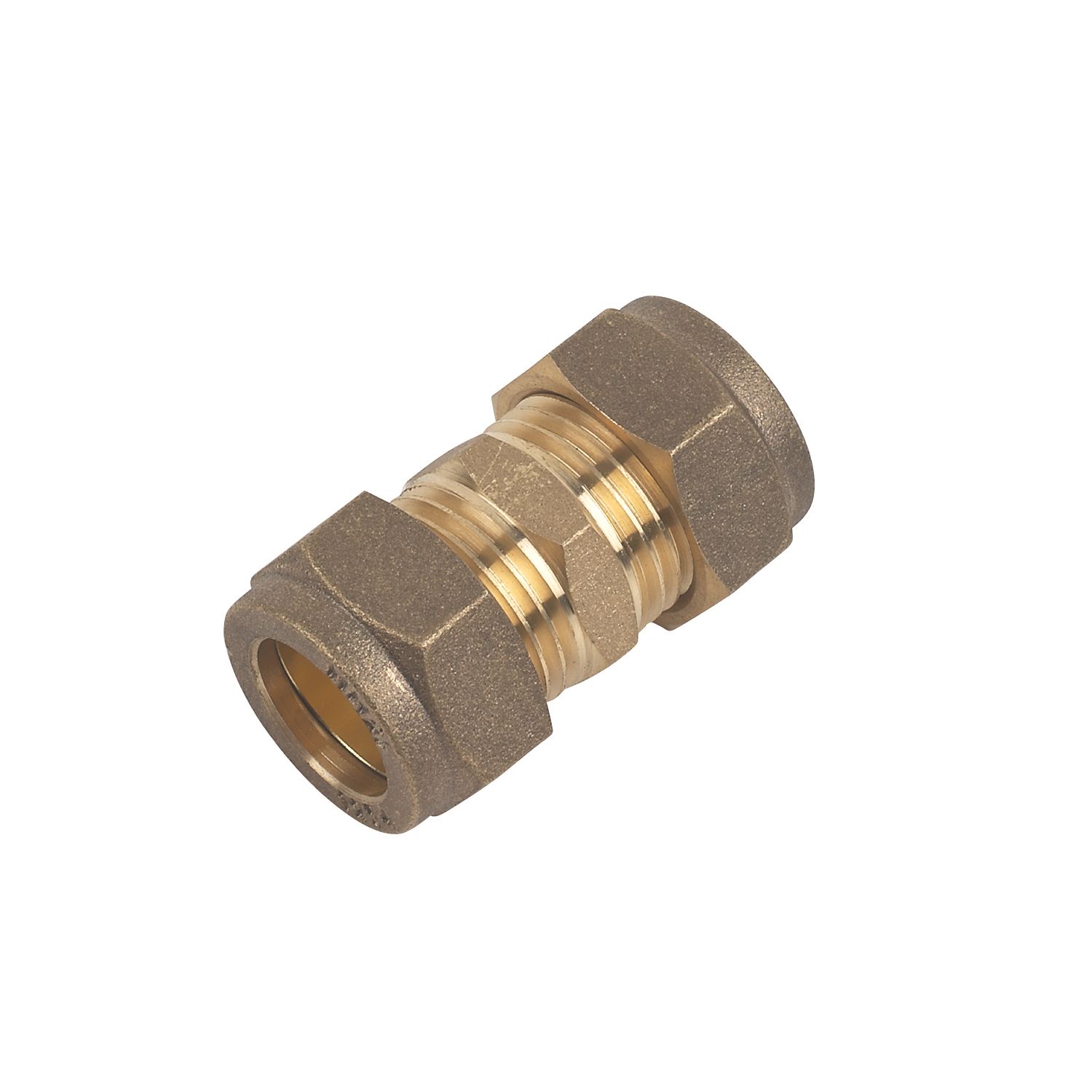 Flomasta Brass Compression Equal Couplers 15mm 10 Pack (35477)