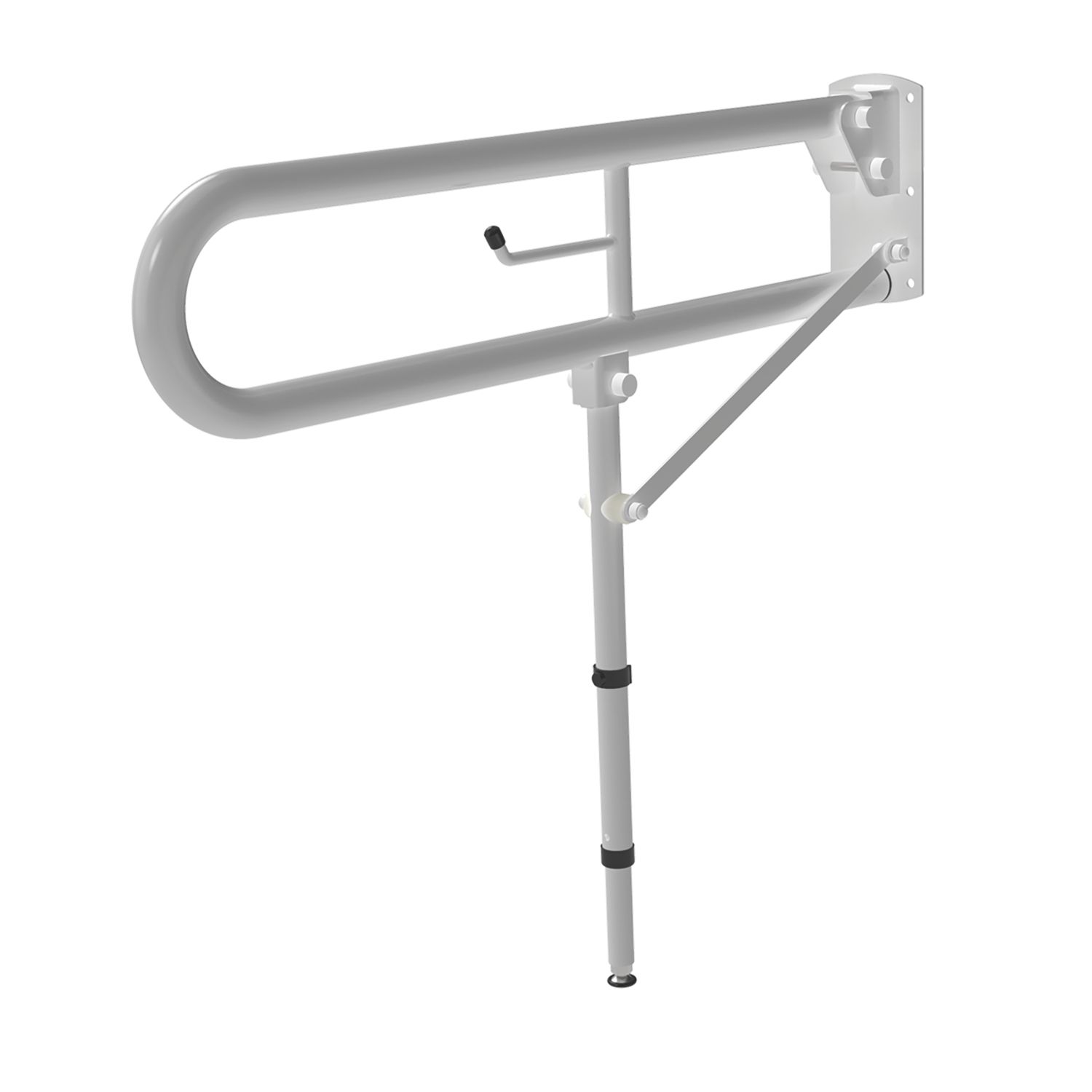 Nymas NymaPRO Doc M Trombone Lift & Lock Hinged Grab Rail with Leg White 800mm x 900mm x 35mm (354JM)