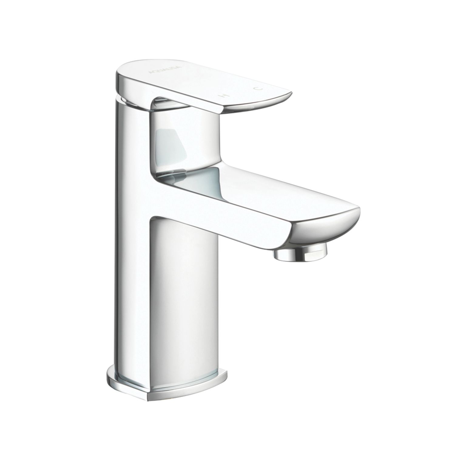 Aqualisa Downtown Chrome 130mm Standard Lever Mono Basin Pillar Tap With Clicker Waste (355AJ)