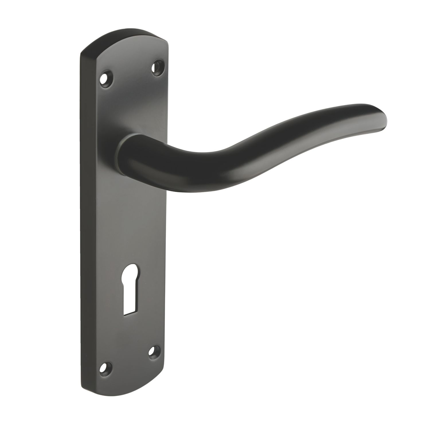 Designer Levers Goodrich Fire Rated Lever Lock Door Handle Pair Matt Black (356KK)