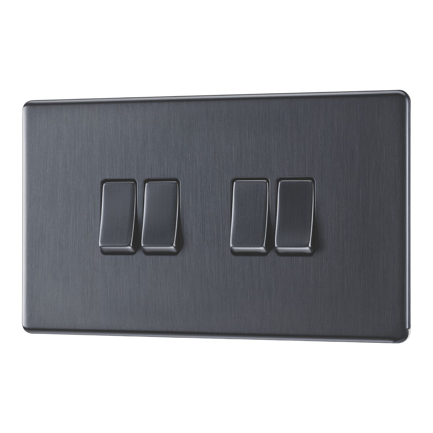 LAP 20A 16AX 4-Gang 2-Way Light Switch Slate Grey (356PN)