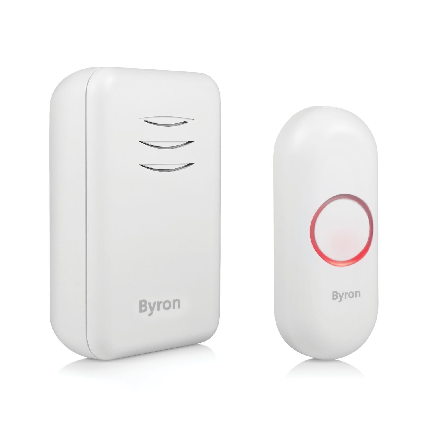Byron DBY-22311 Battery-Powered Wireless Portable Doorbell Kit White (356YE)