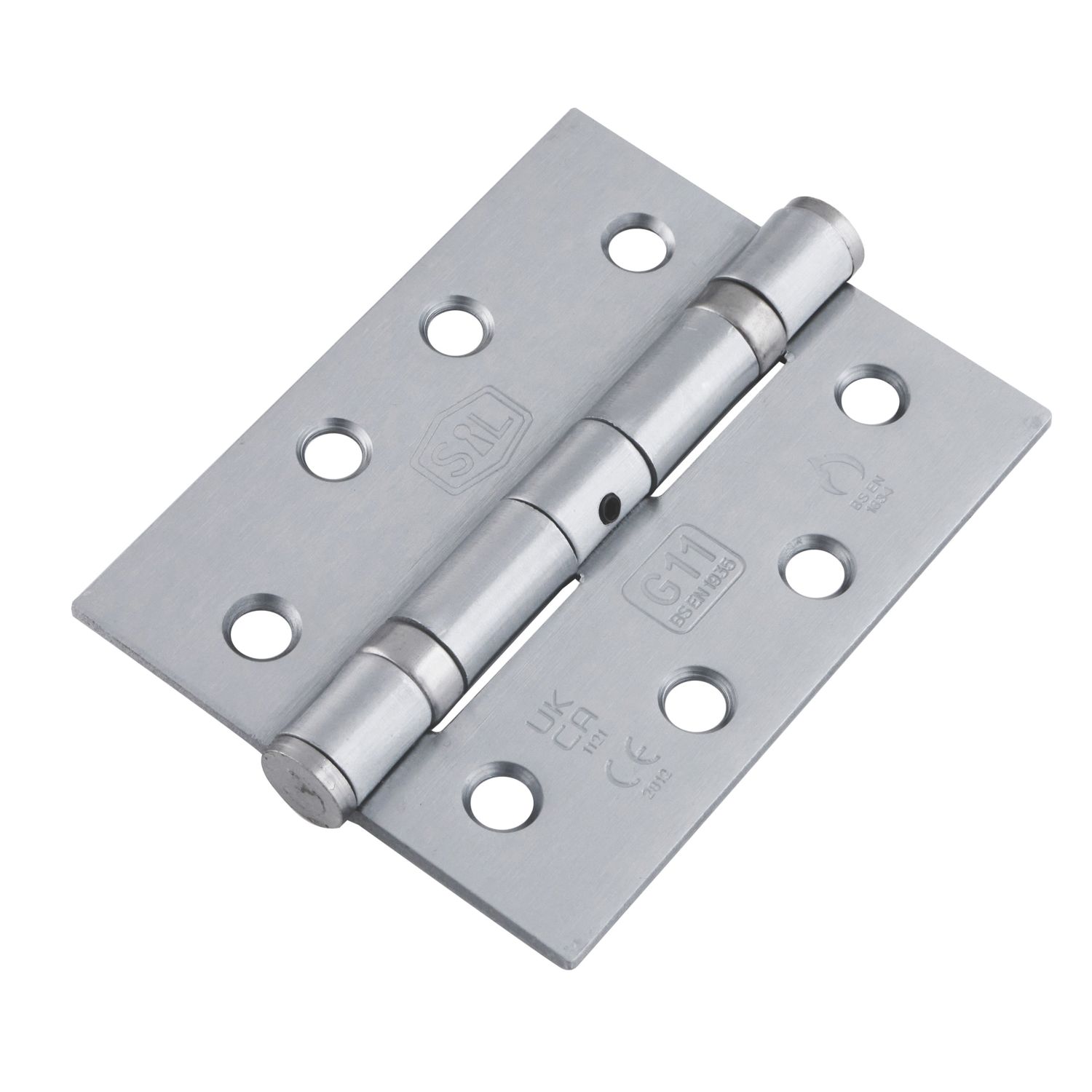 Smith & Locke Satin Chrome Grade 11 Fire Rated Ball Bearing Hinges 102mm x 76mm 3 Pack (358PX)