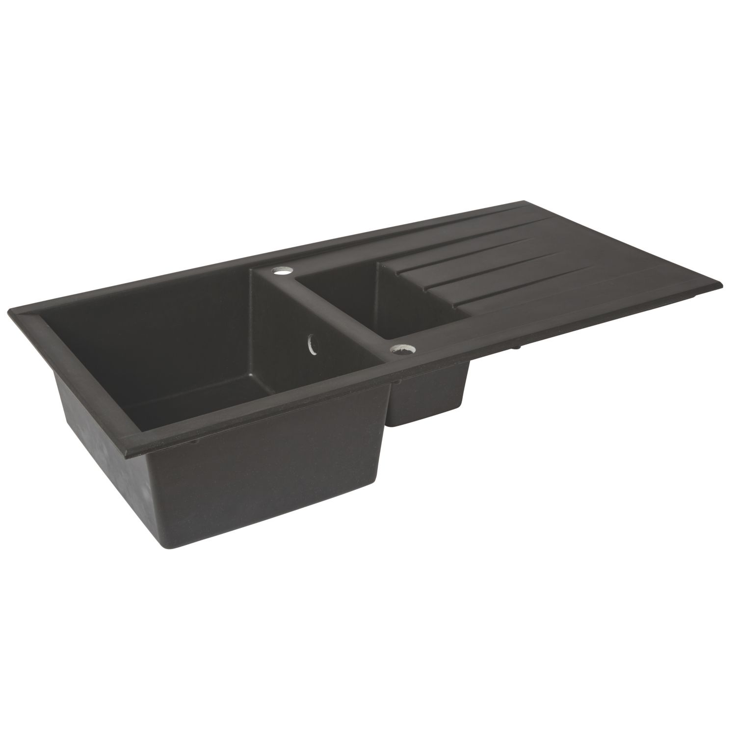 1.5 Bowl Plastic & Resin Kitchen Sink & Drainer Black Reversible 1000mm x 500mm (3598K)