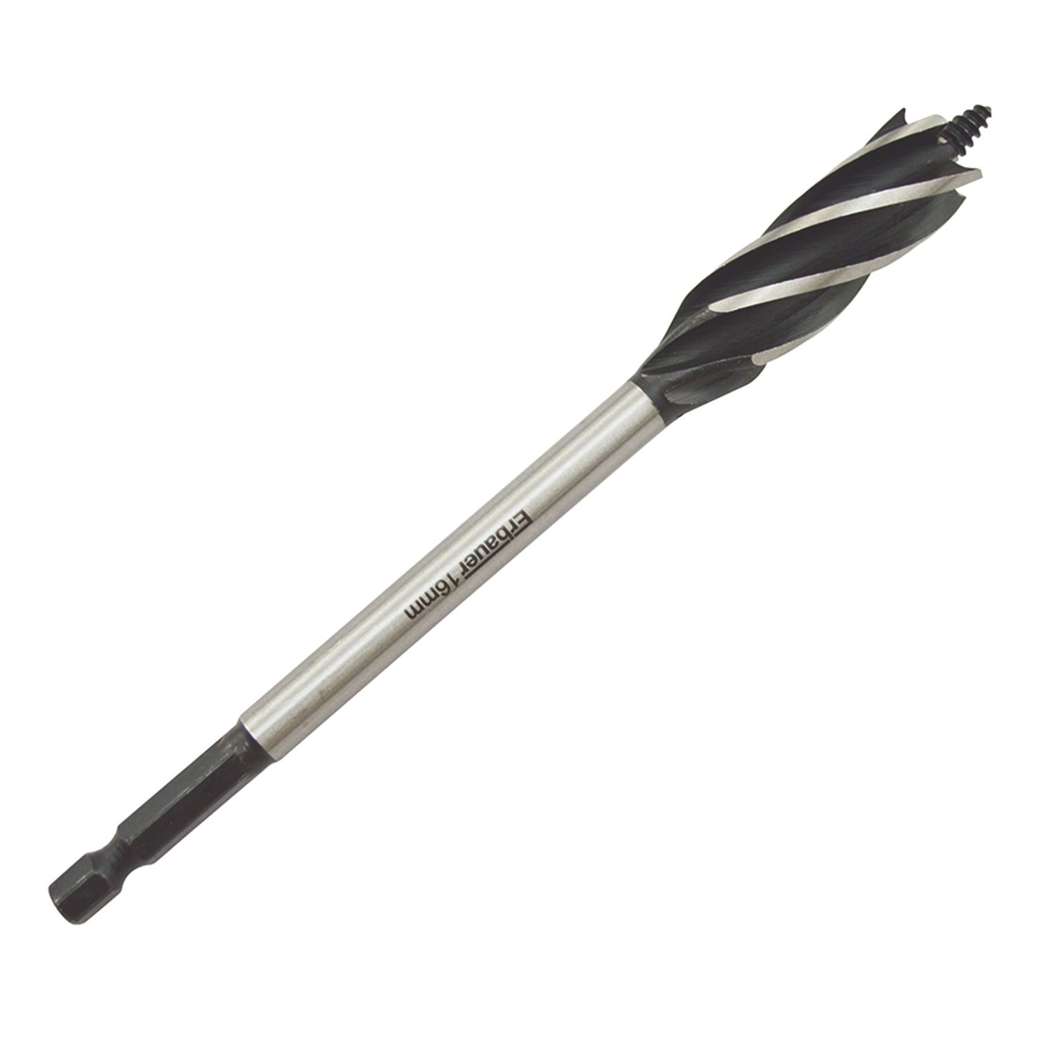 Erbauer Hex Shank 5-Flute Auger Wood Drill Bit 16mm x 165mm (3622V)