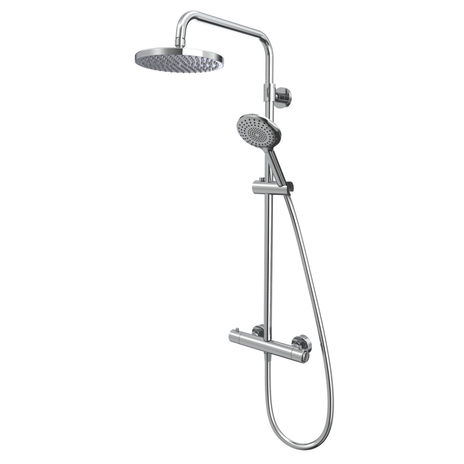 Meda Rear-Fed Exposed Chrome Thermostatic Push Button Mixer Shower (362CH)