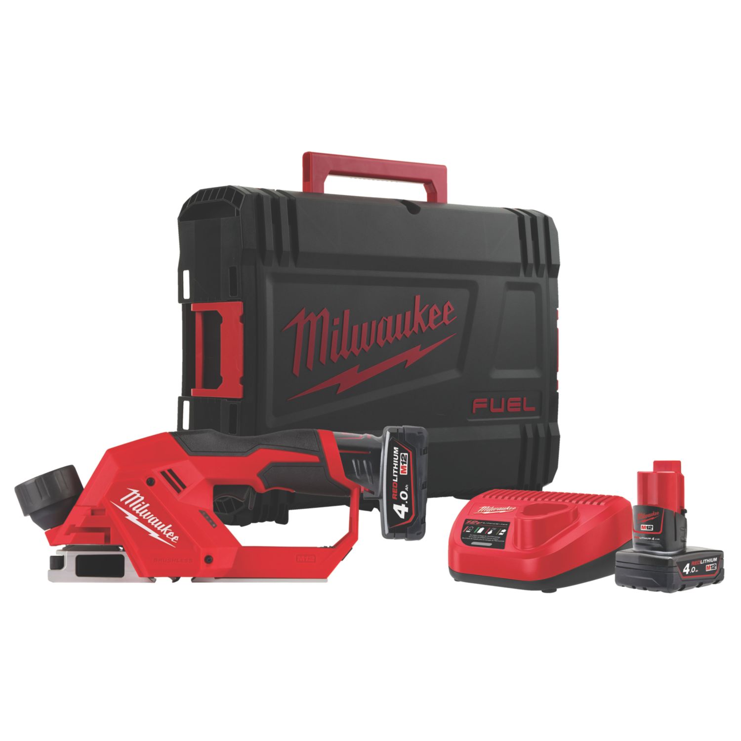 Milwaukee M12 BLP-402X 12V 2 x 4.0Ah Li-Ion RedLithium Brushless Cordless Planer (362KN)