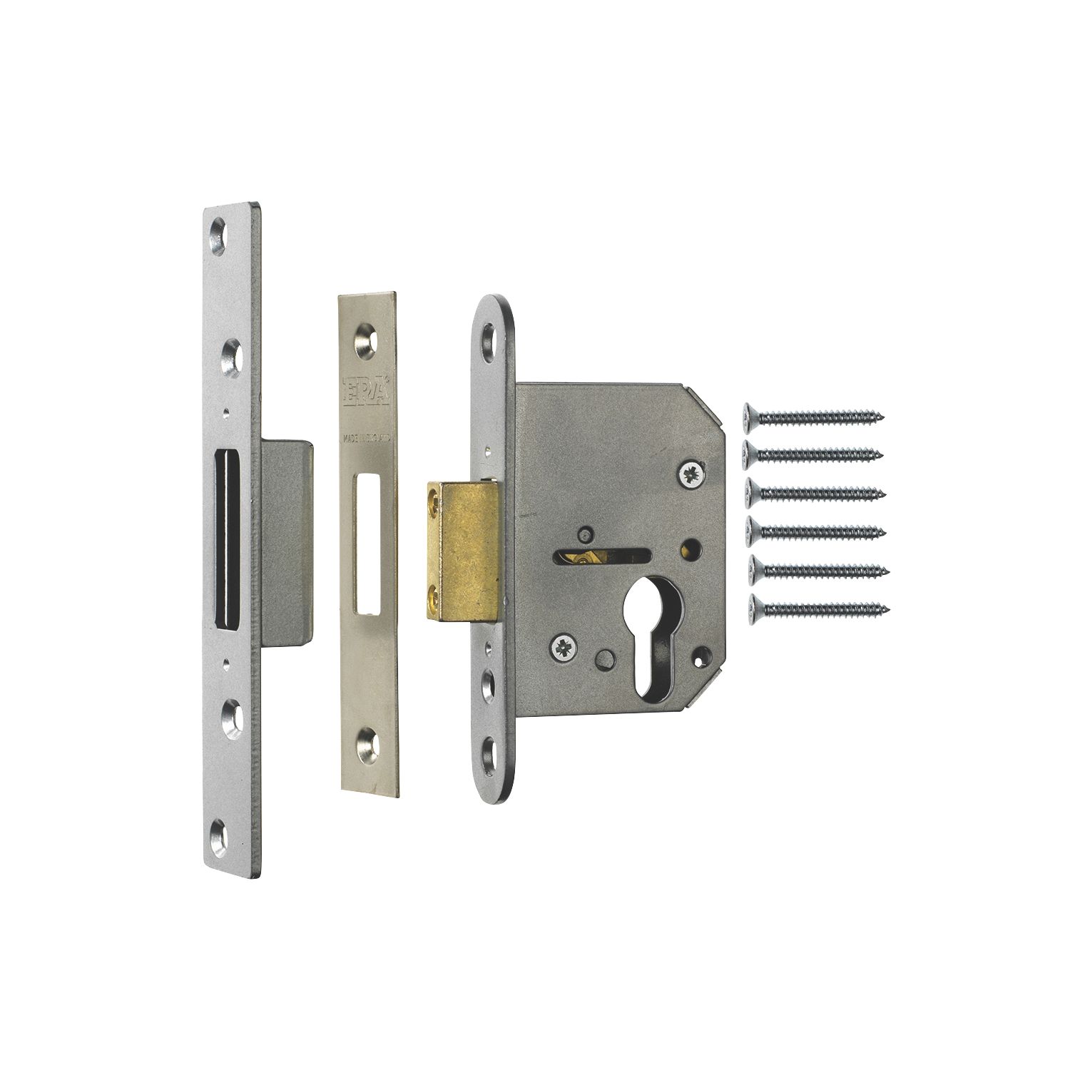 ERA Satin Silver Euro Deadlock 61mm Case - 44mm Backset (362KR)