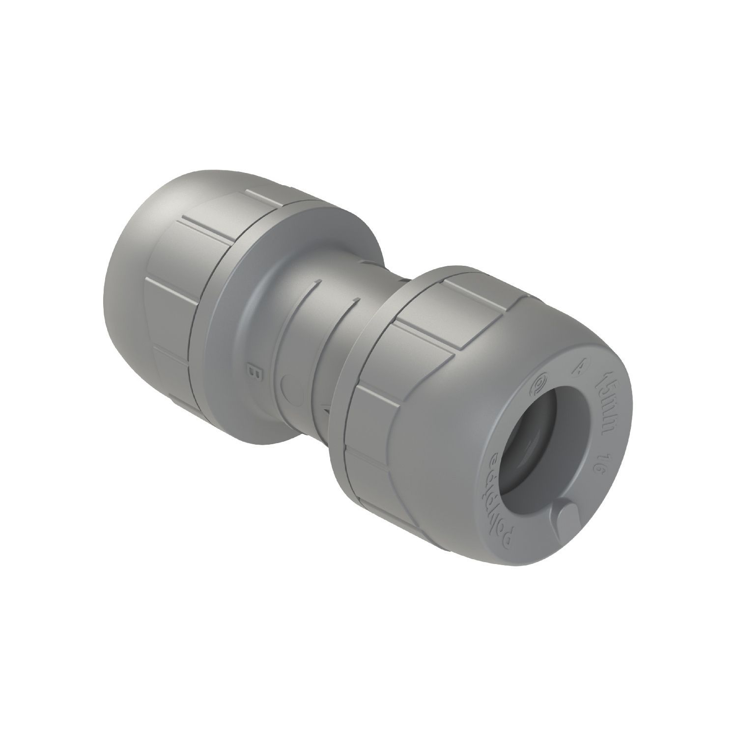 PolyPlumb Enhanced Plastic Push-Fit Equal Straight Coupler 15mm (365PY)