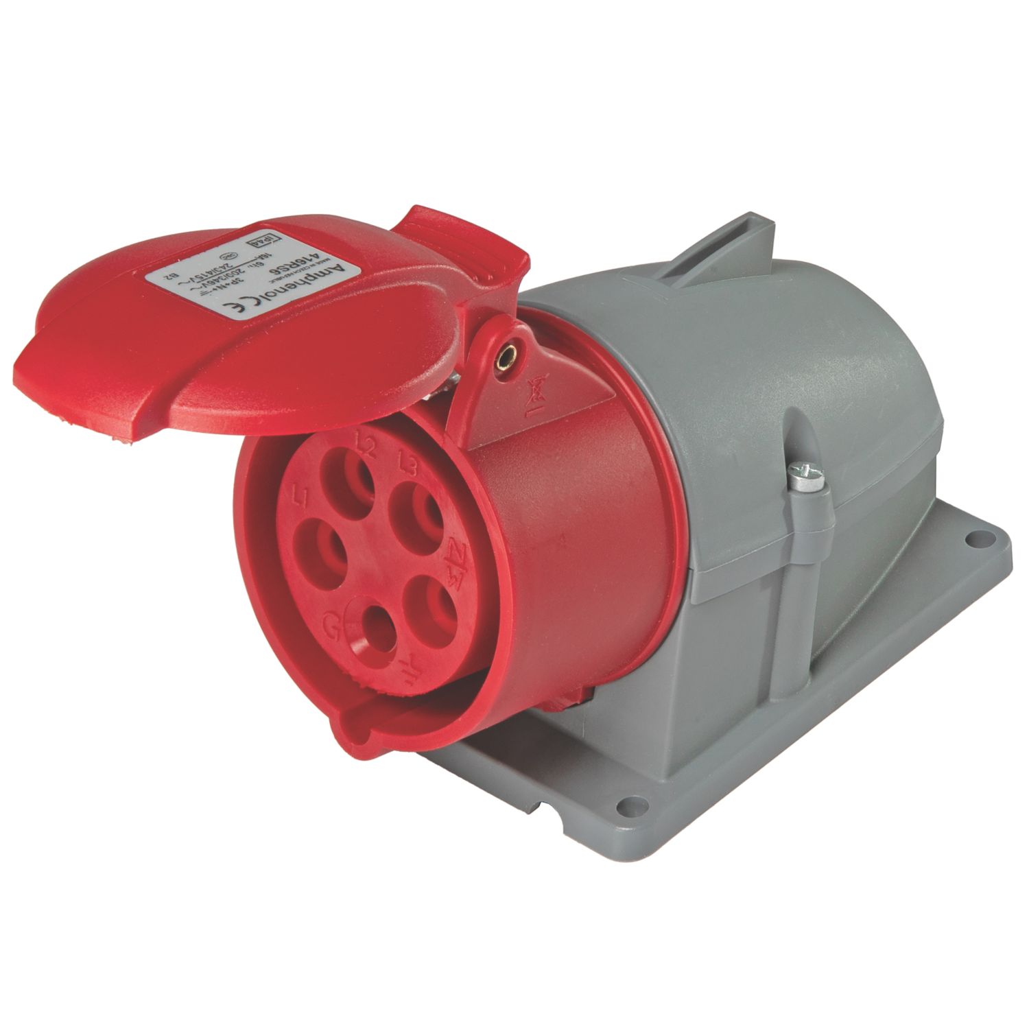 Amphenol 16A 4P+E Surface Socket 415V (3669F)