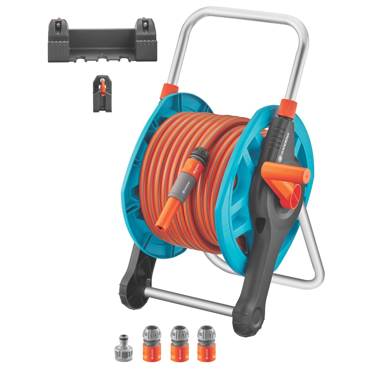 Gardena Hose Pipe & Reel Set 13mm x 25m 8 Pieces (366RA)