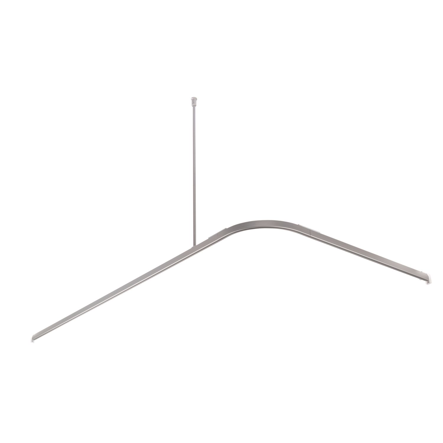 Croydex Rectangular Angled Shower Curtain Rail Aluminium Silver 1675mm (36716)