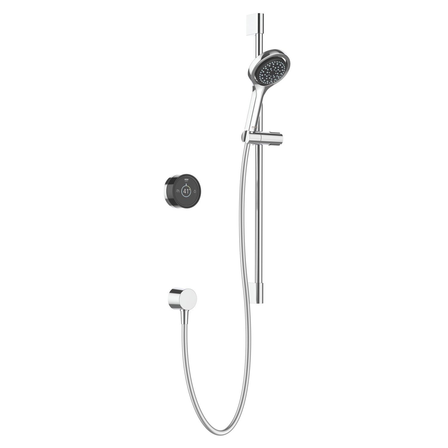 Mira Platinum Gravity-Pumped Rear-Fed Black/Chrome Thermostatic Wireless Digital Mixer Shower (367PC)