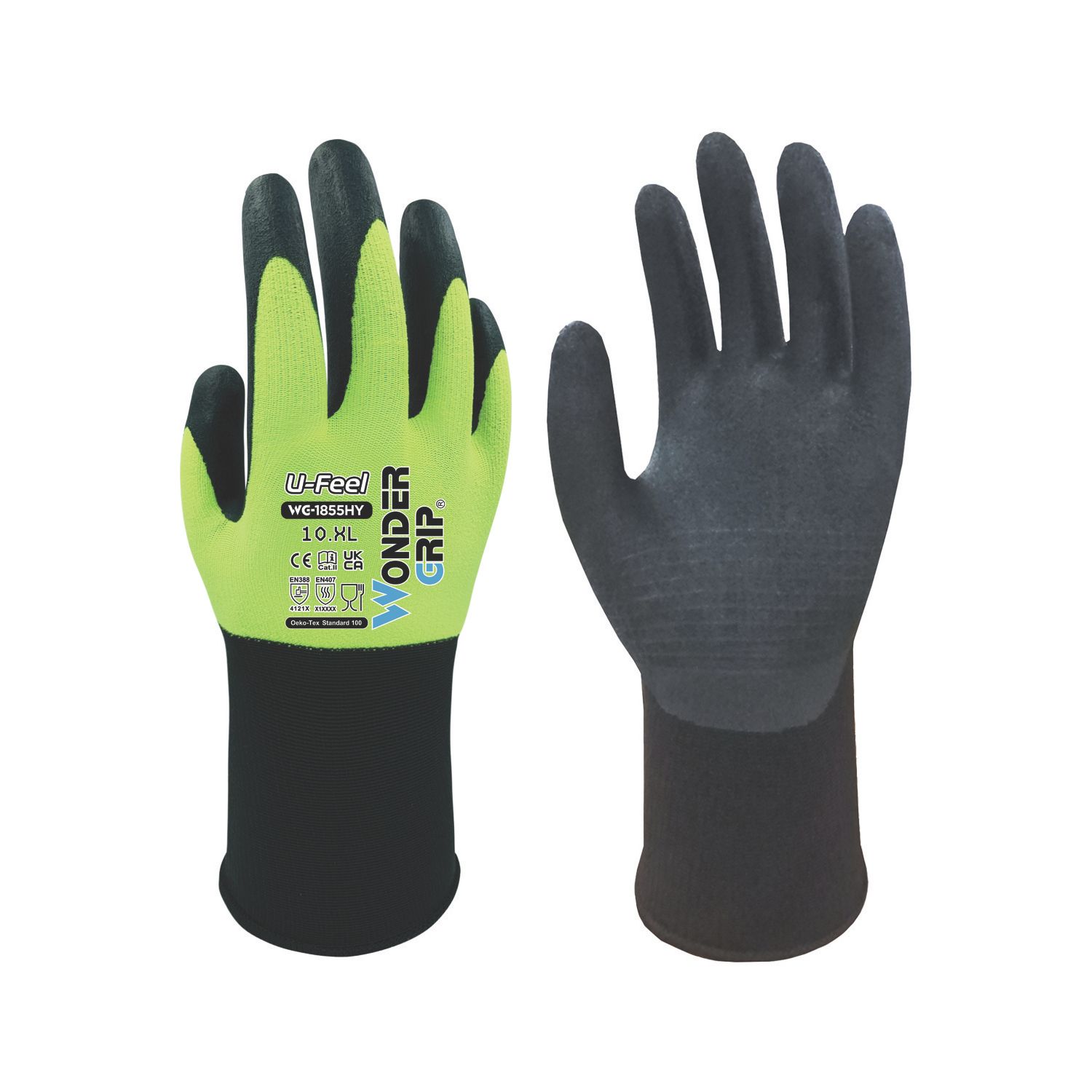 Wonder Grip WG-1855HY U-Feel General Handling Gloves Yellow X Large (368VJ)