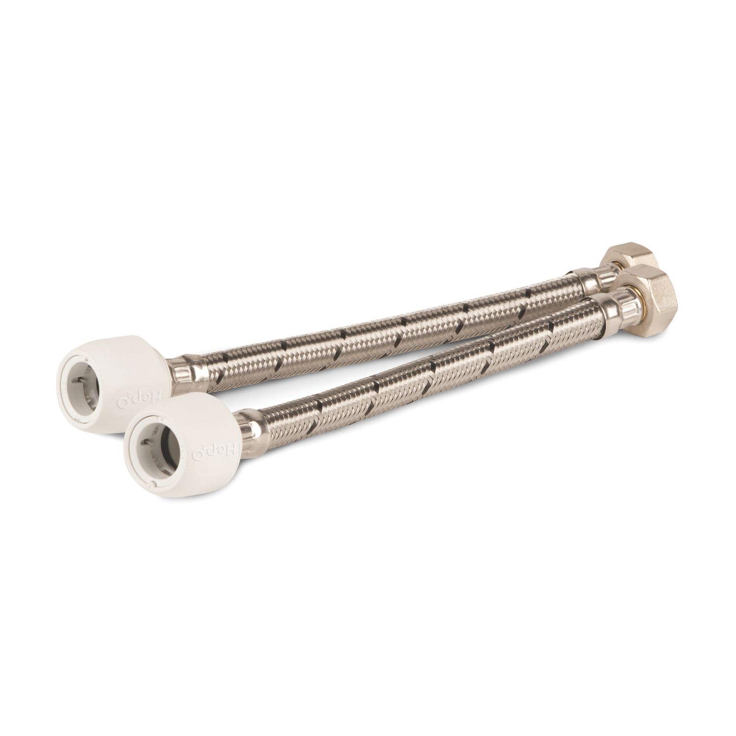 Hep2O Push-Fit Connection Flexible Tap Connectors 15mm x 3/4" x 500mm 2 Pack (3696R)