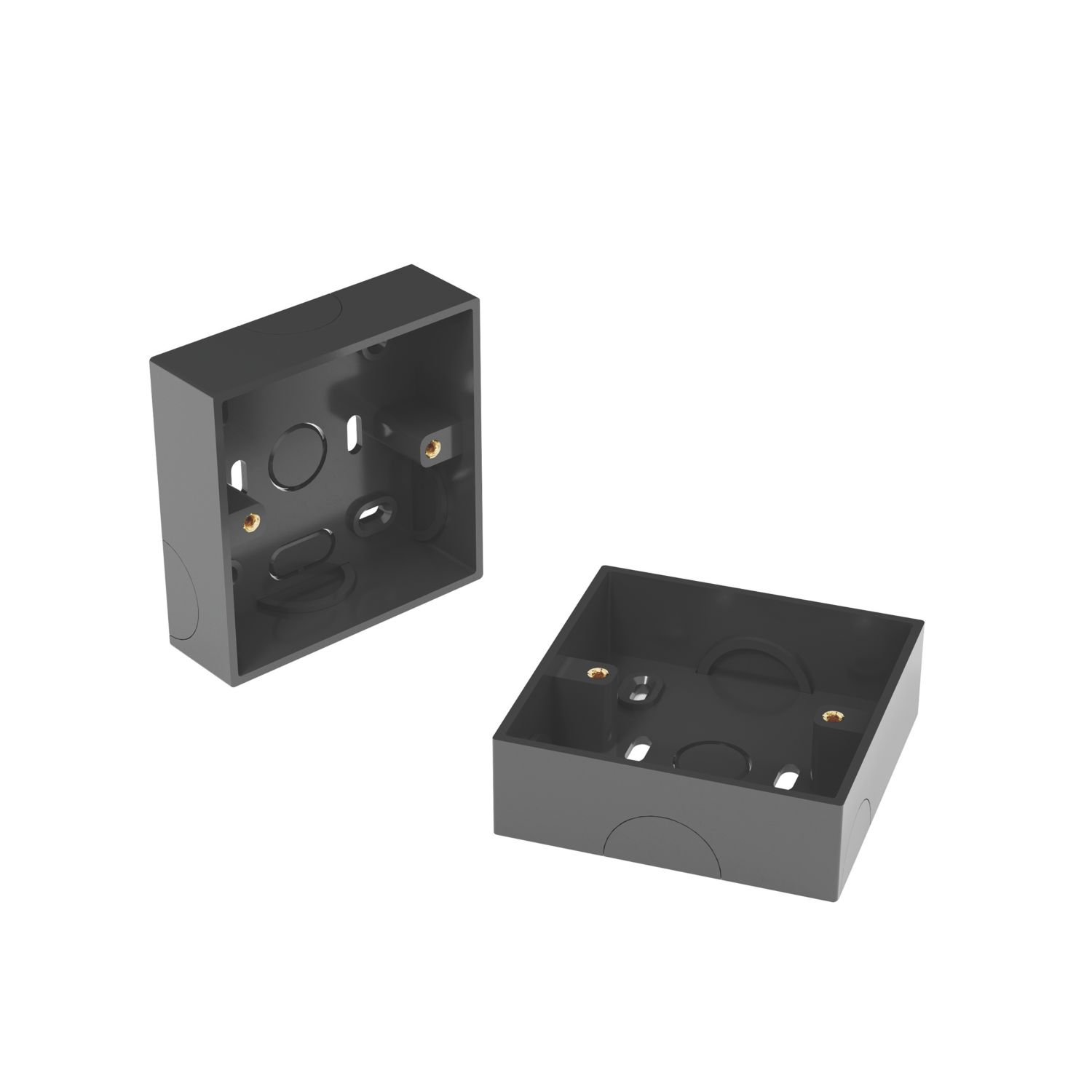 D-Line SSB28B/2 1-Gang Surface Pattress Black Box 28mm 2 Pack (369CY)