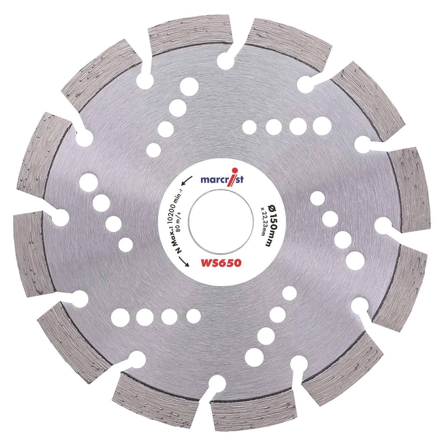 Marcrist WS650 Masonry Diamond Wall Chasing Blades 150mm x 22.23mm 2 Pack (3711R)
