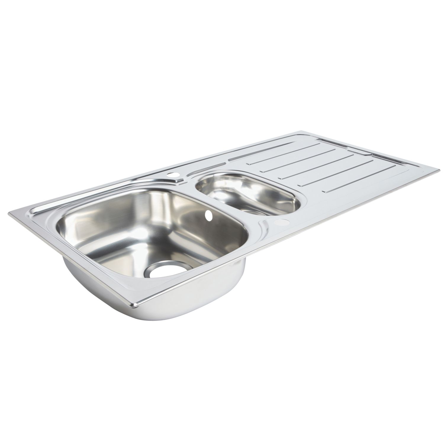 1.5 Bowl Stainless Steel Kitchen Sink & Drainer 1000mm x 500mm (3722K)