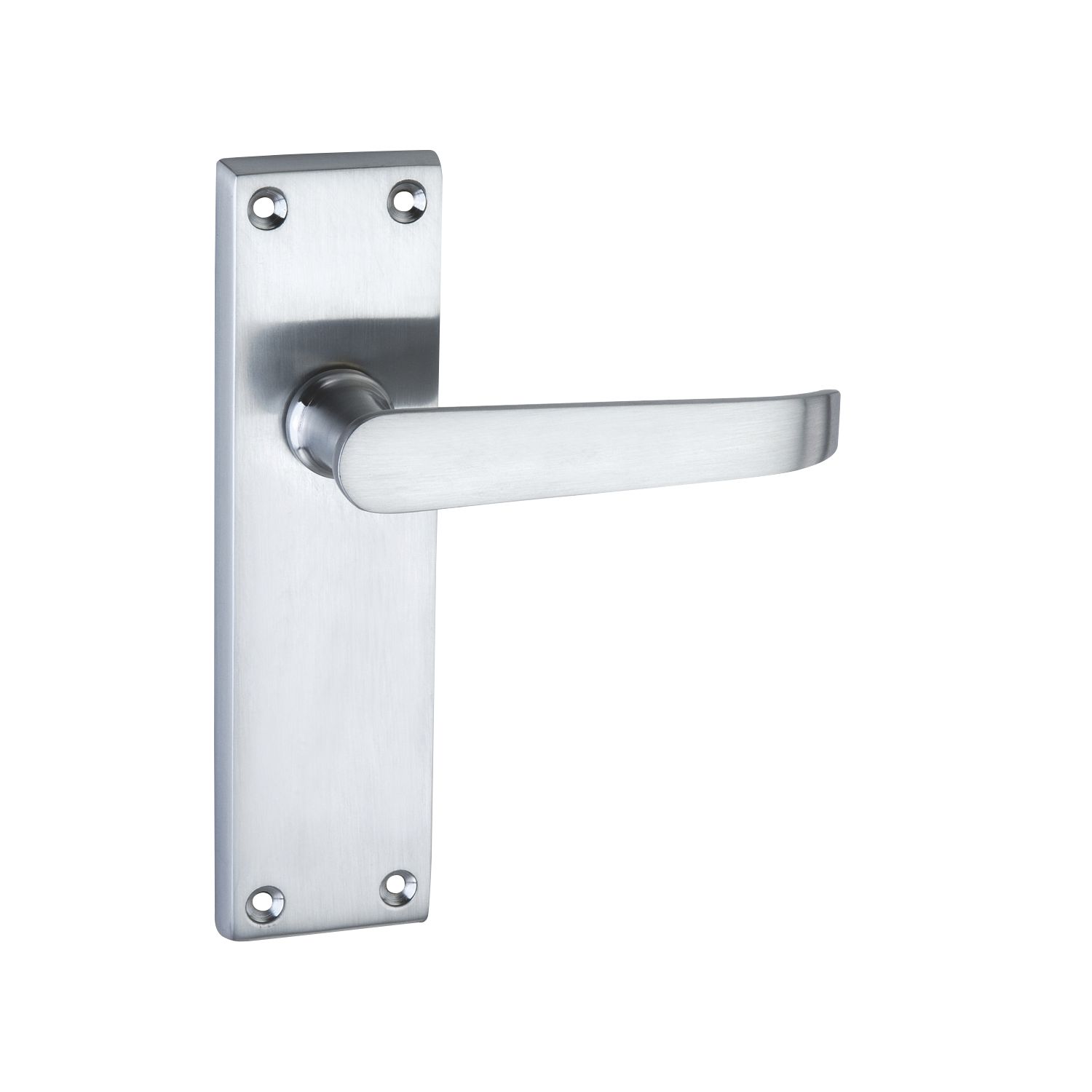 Smith & Locke Fire Rated Latch Door Handles Pair Satin Chrome (3738P)