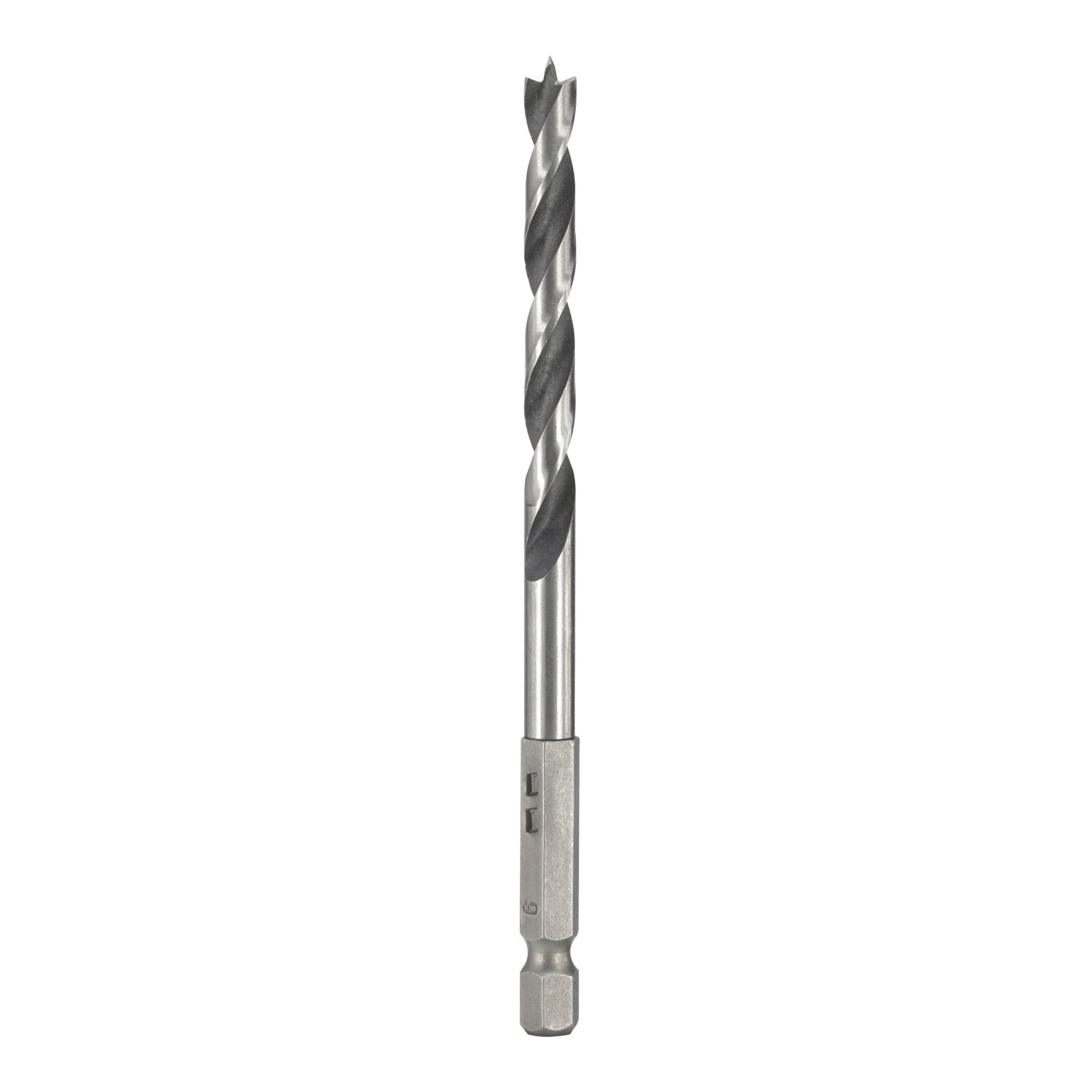 Titan Hex Shank Double-Flute Brad Point Wood Drill Bit 6mm x 111mm (373PR)