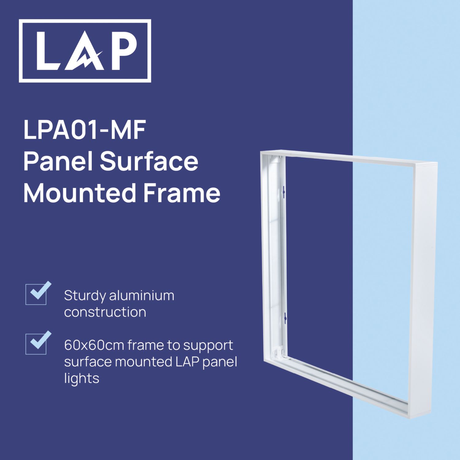 LAP White Panel Light Mount Box 600mm x 600mm (373RE)