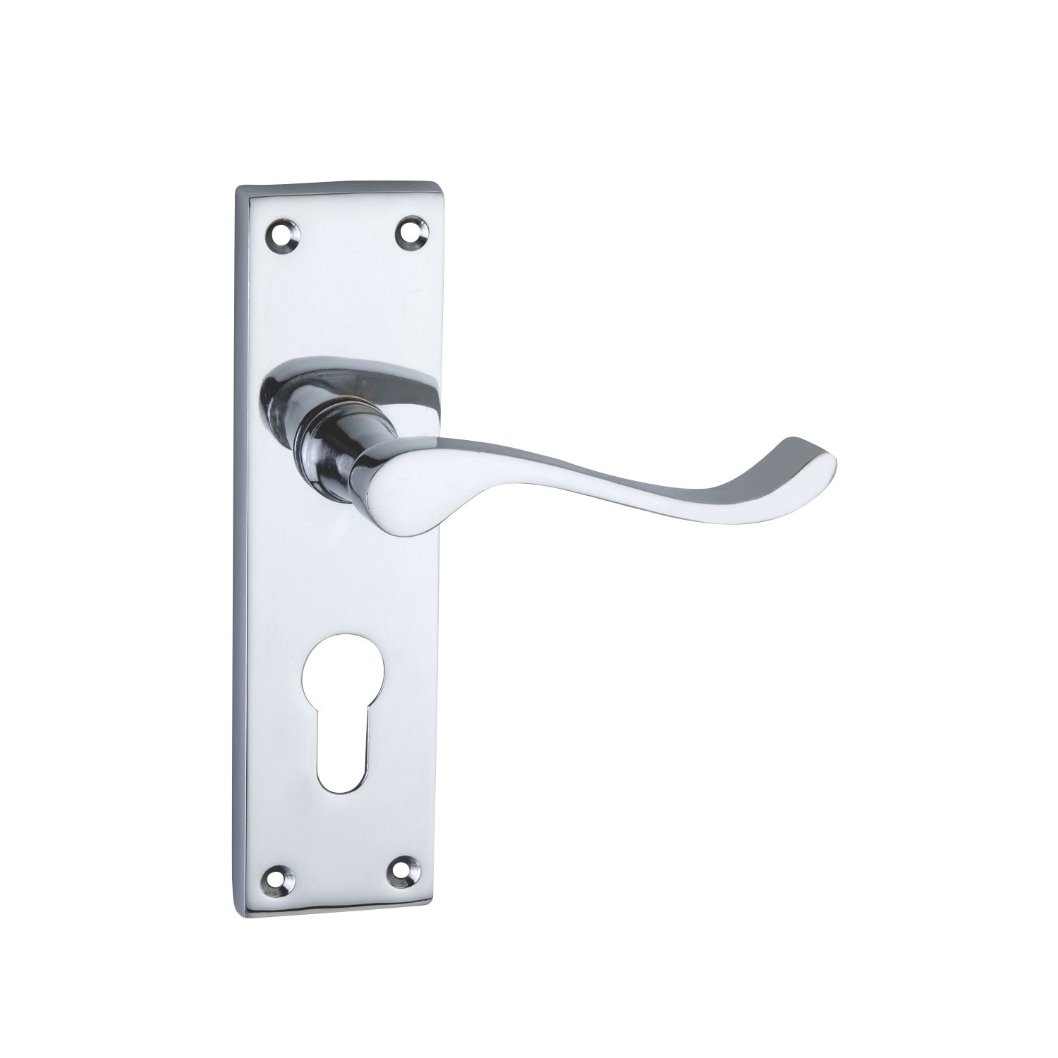 Smith & Locke Fire Rated Euro Lock Door Handles Pair Polished Chrome (3744P)