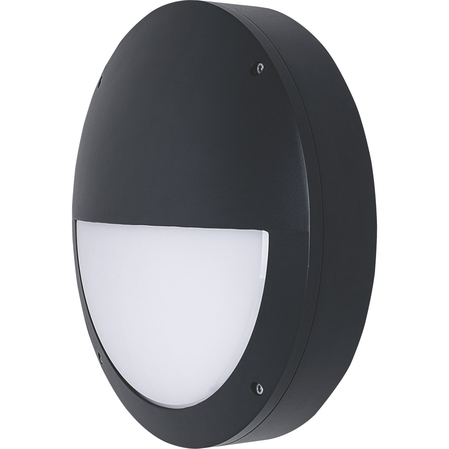 Luceco Atlas Outdoor Round LED Hooded Bulkhead Black 12/19W 1250/2100lm (374CL)