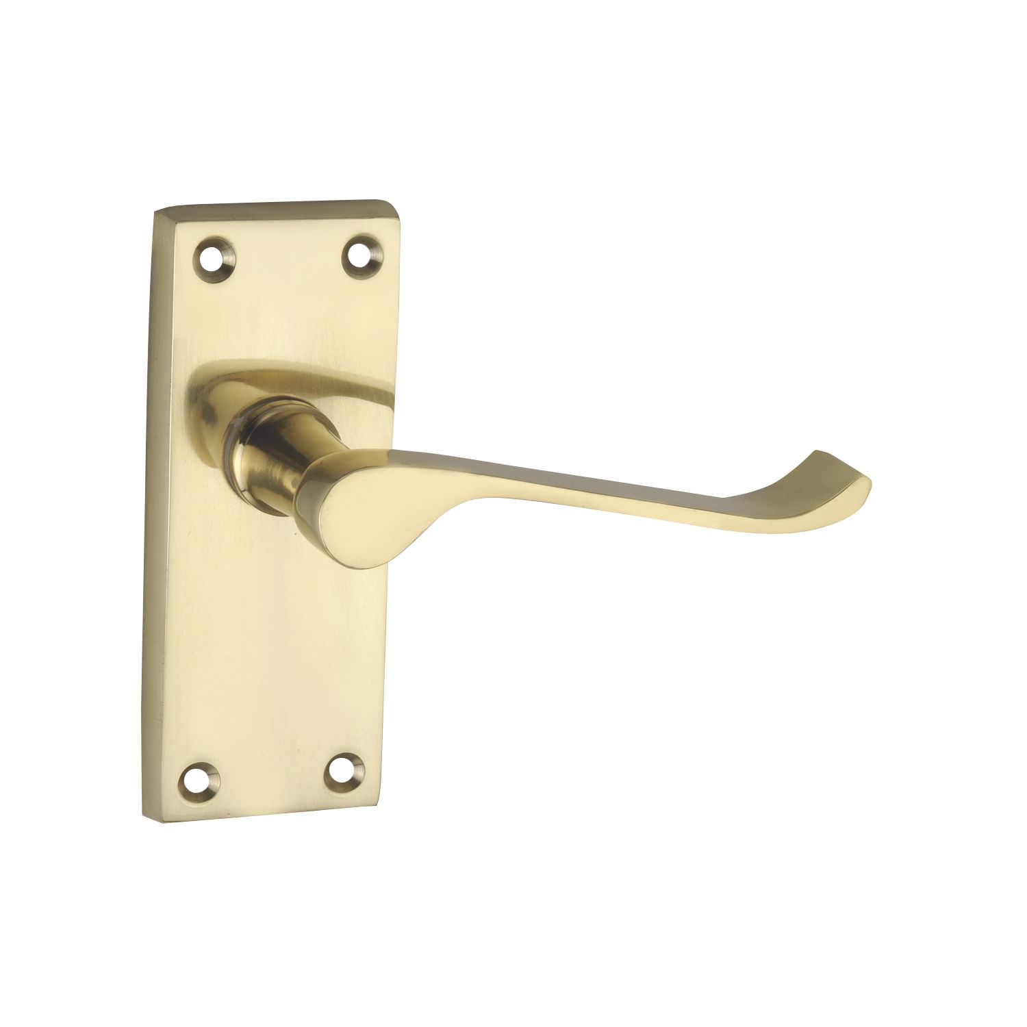 Smith & Locke Fire Rated Latch Door Handles Pair Polished Brass (3755P)