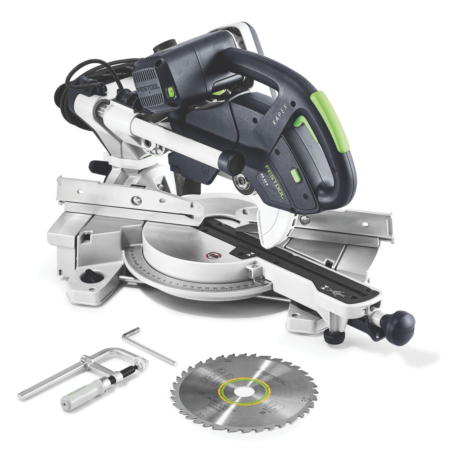 Festool KS 60 E Kapex 216mm Electric Double-Bevel Sliding Compound Mitre Saw 230V (375HN)