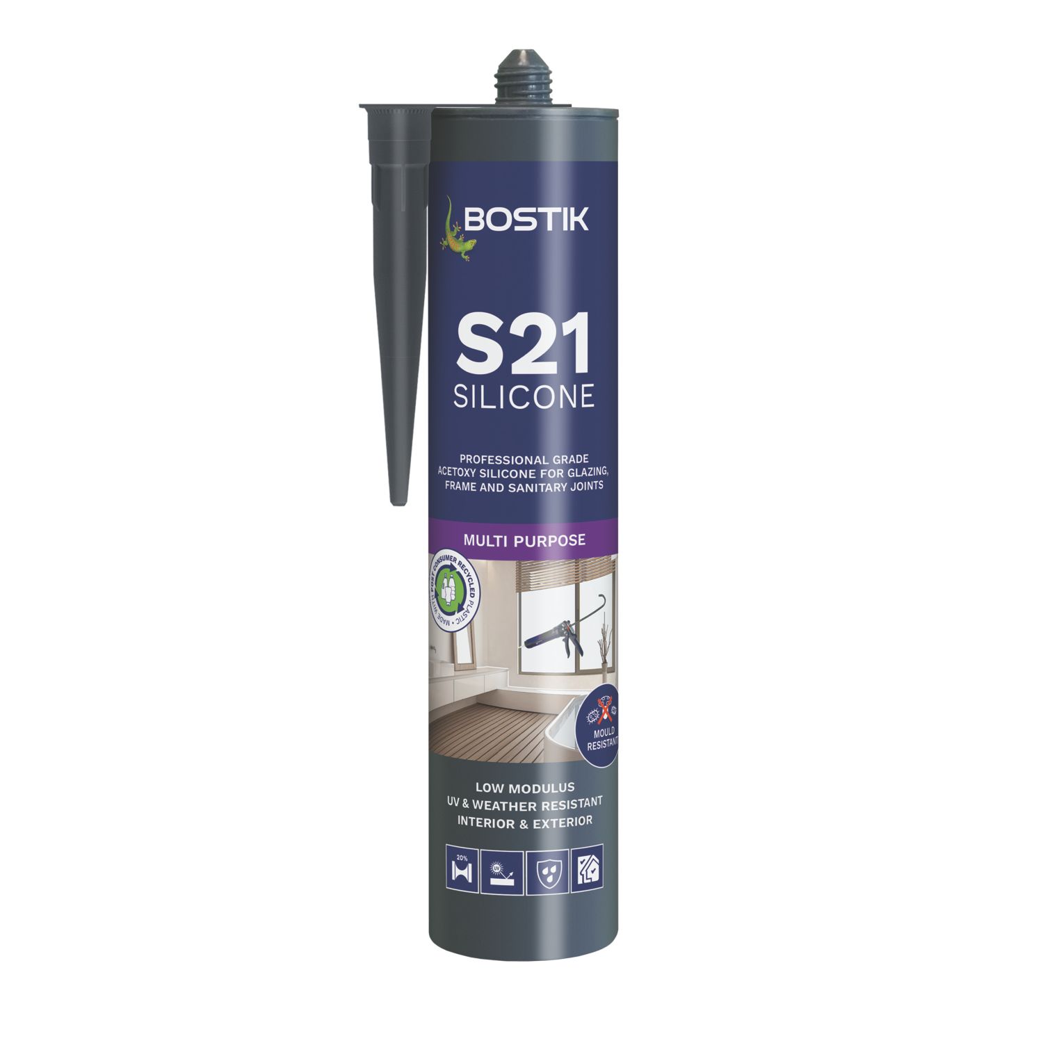 Bostik S21 Multipurpose Silicone Sealant White 310ml (376JE)