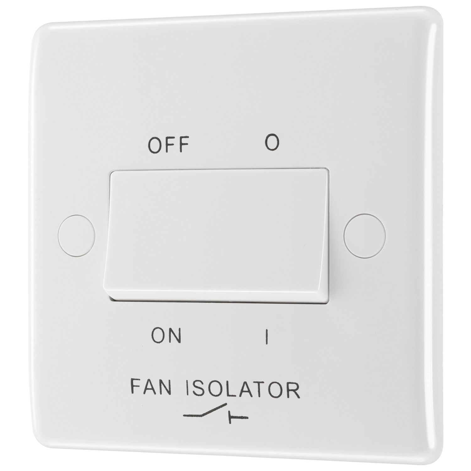 British General 800 Series 10A 1-Gang 3-Pole Fan Isolator Switch White (376PM)
