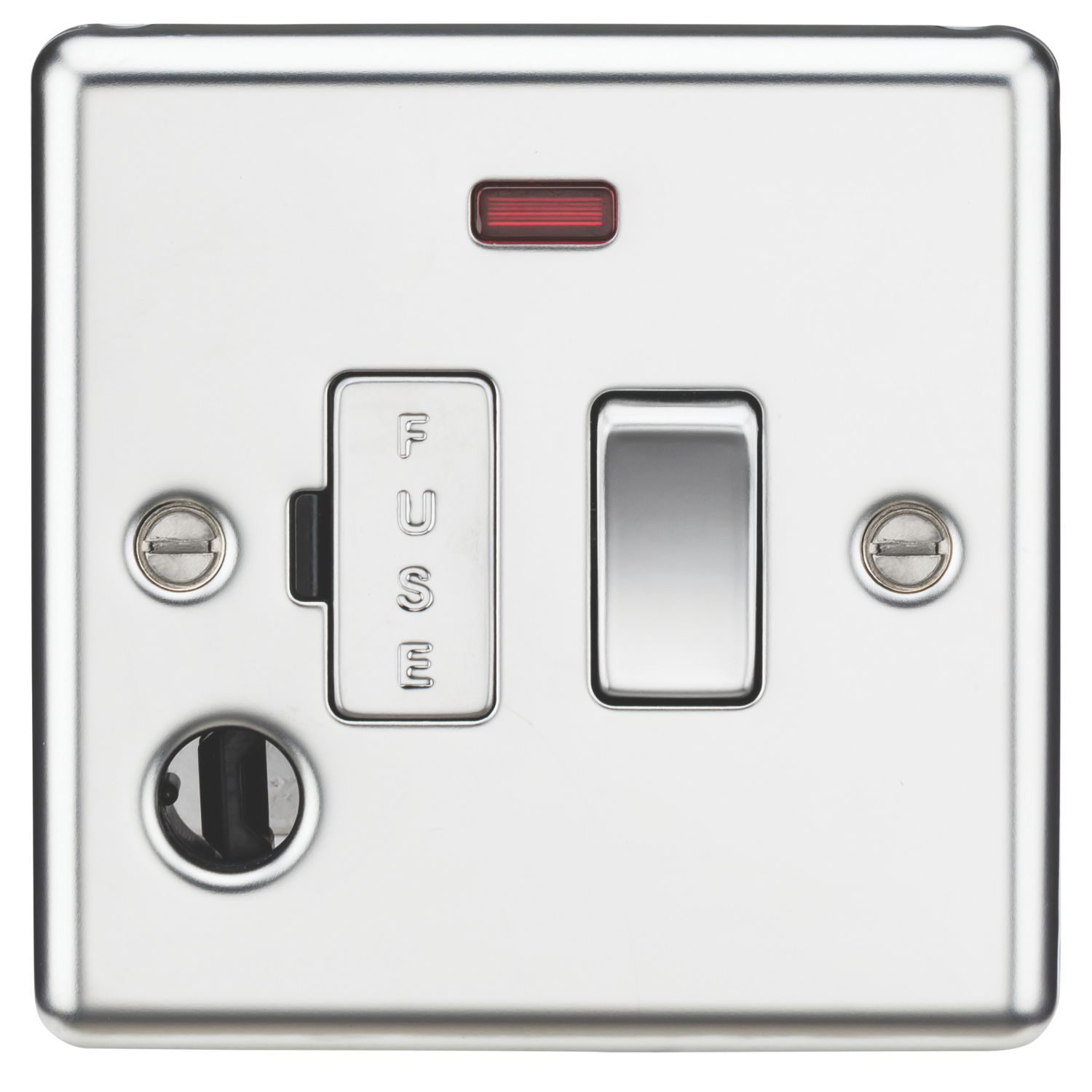 Knightsbridge 13A Switched Fused Spur & Flex Outlet with LED Polished Chrome (376TY)