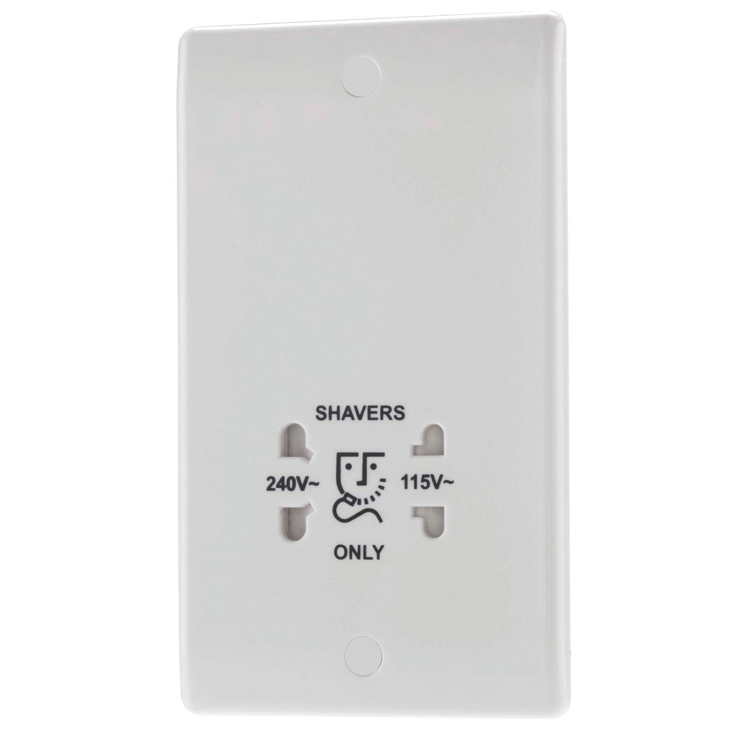 British General 800 Series 1-Gang Dual Voltage Shaver Socket 115 / 240V White (379HV)