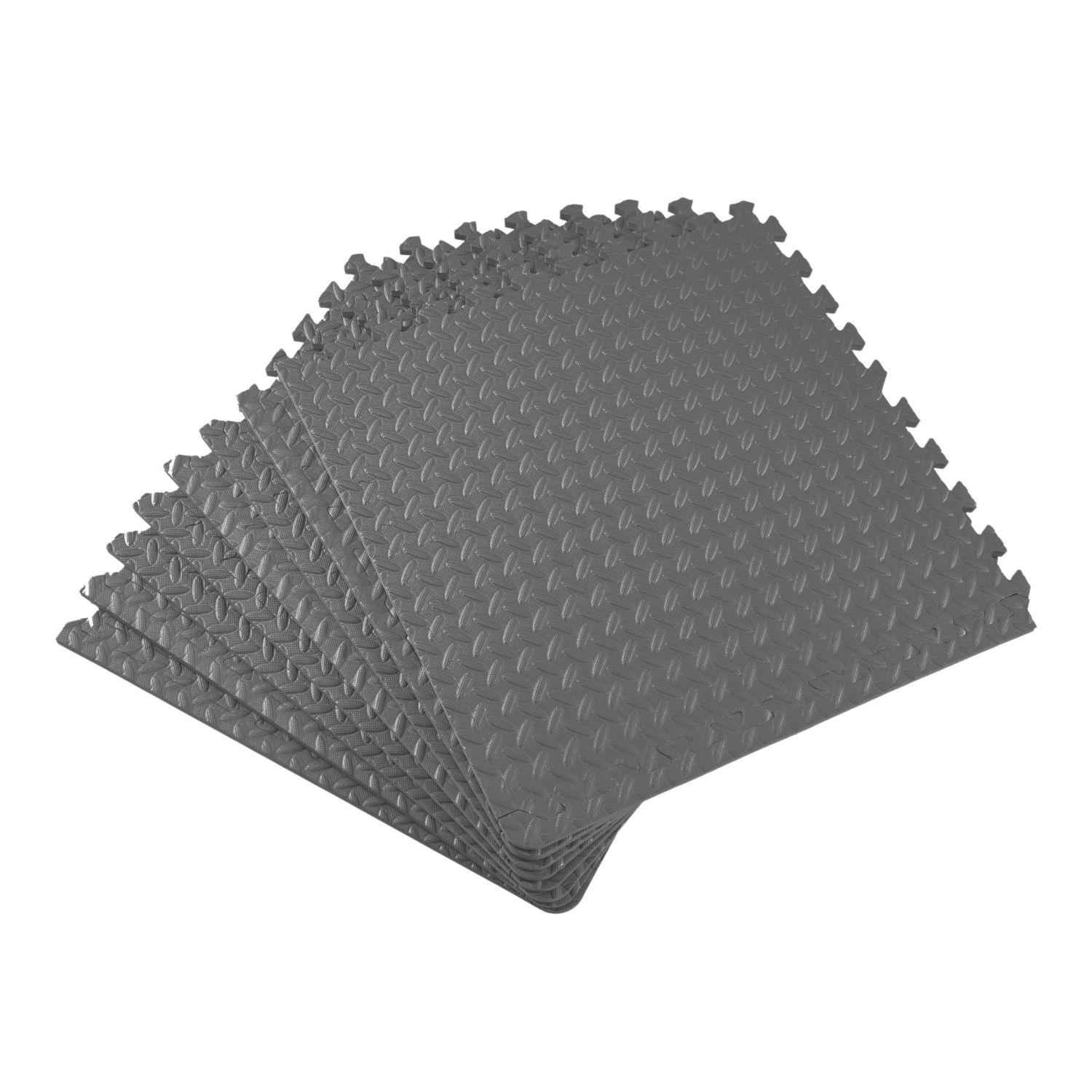 Essentials Interlocking Floor Tiles Grey 10mm 8 Pack (381PH)