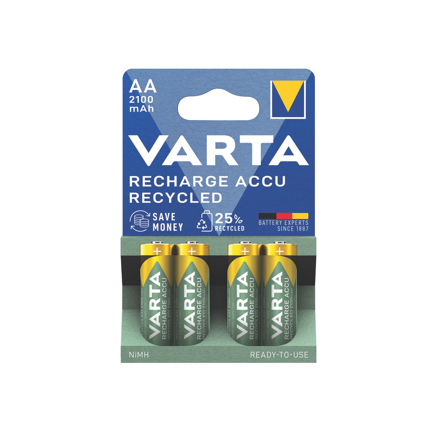 Varta Rechargeable AA 1.2V Ni-MH Batteries 4 Pack (383AC)